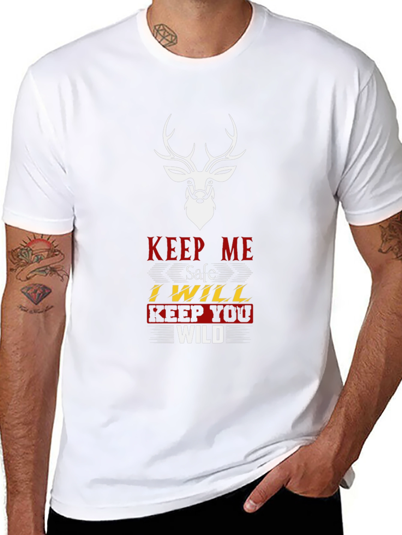 Keep Me Safe T-Shirt: Deer Graphic Tee
