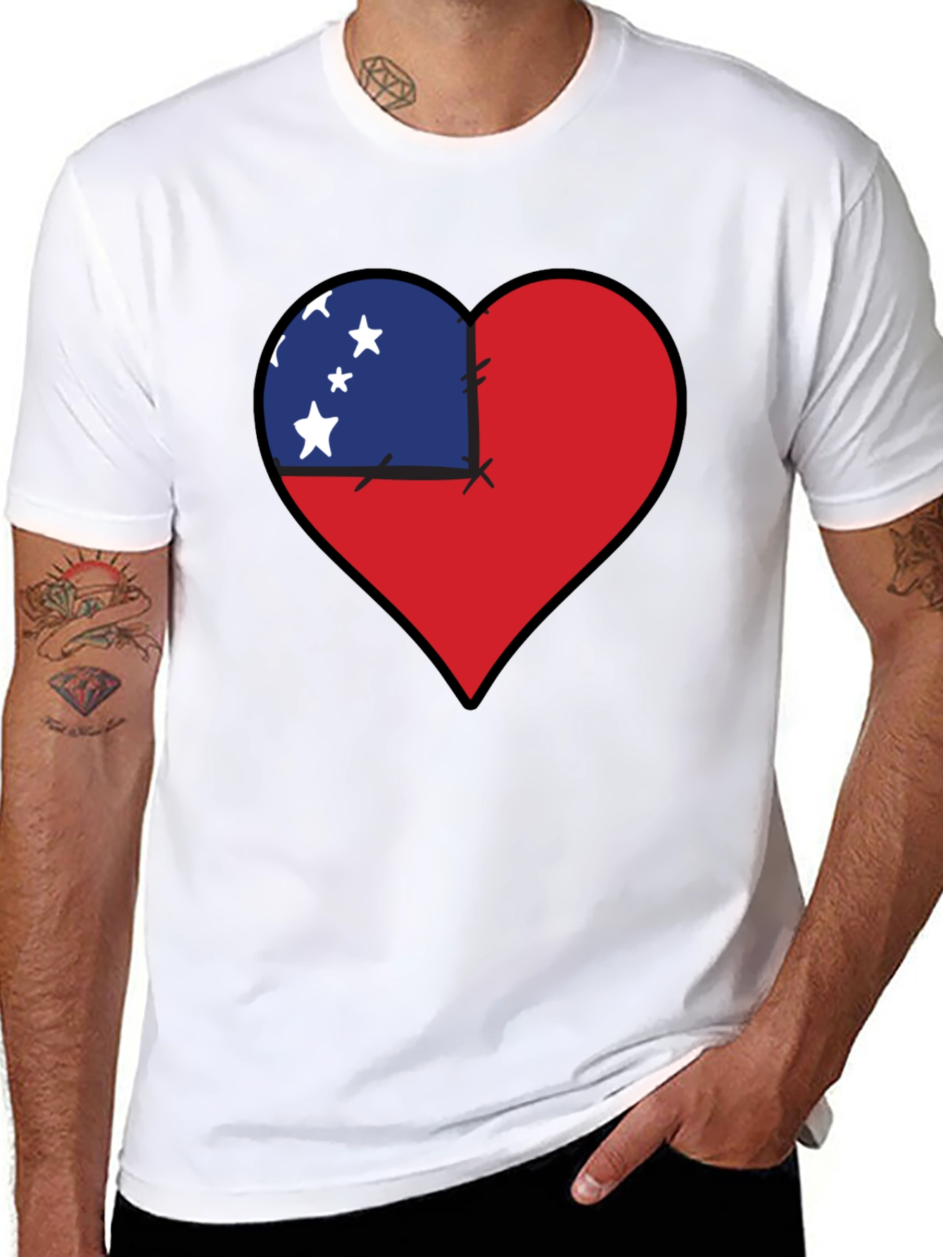 Samoa Flag Heart T-Shirt: Show Your Love