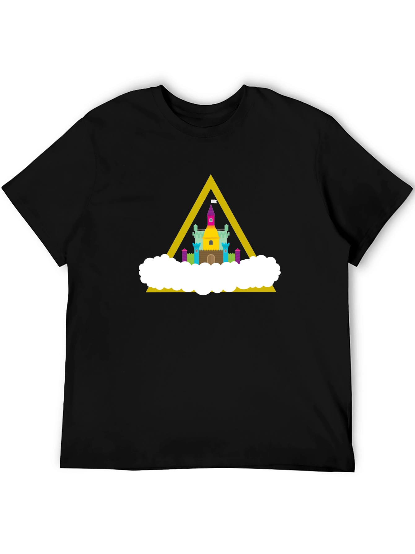 Castle Cloud Graphic Tee - Black Cotton Shirt