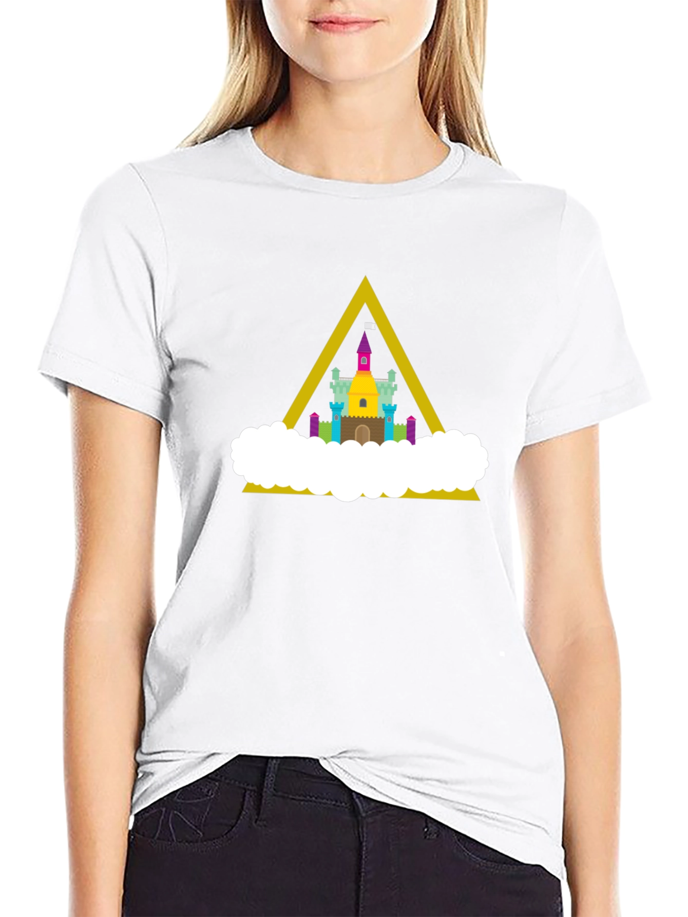 Castle Cloud Graphic Tee - Black Cotton Shirt