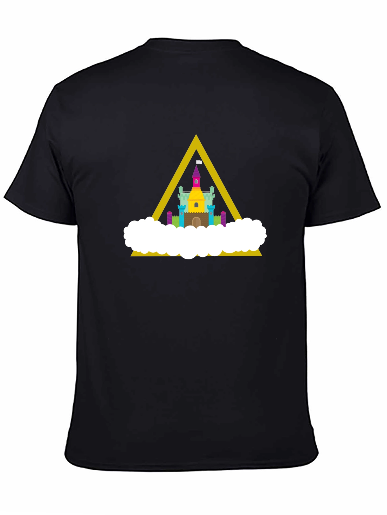 Castle Cloud Graphic Tee - Black Cotton Shirt