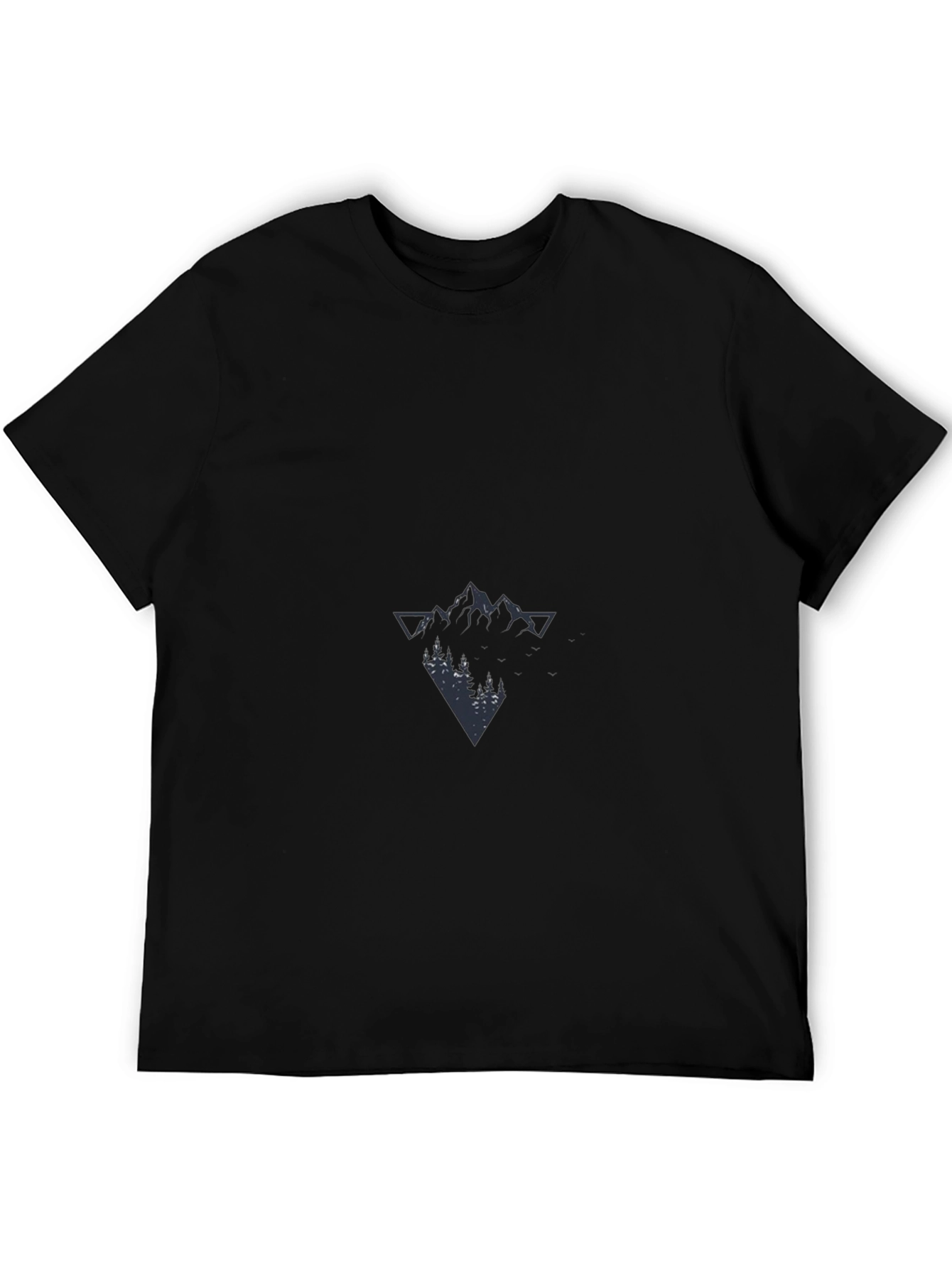 Mens Black Mountain Graphic Tee - Modern & Stylish