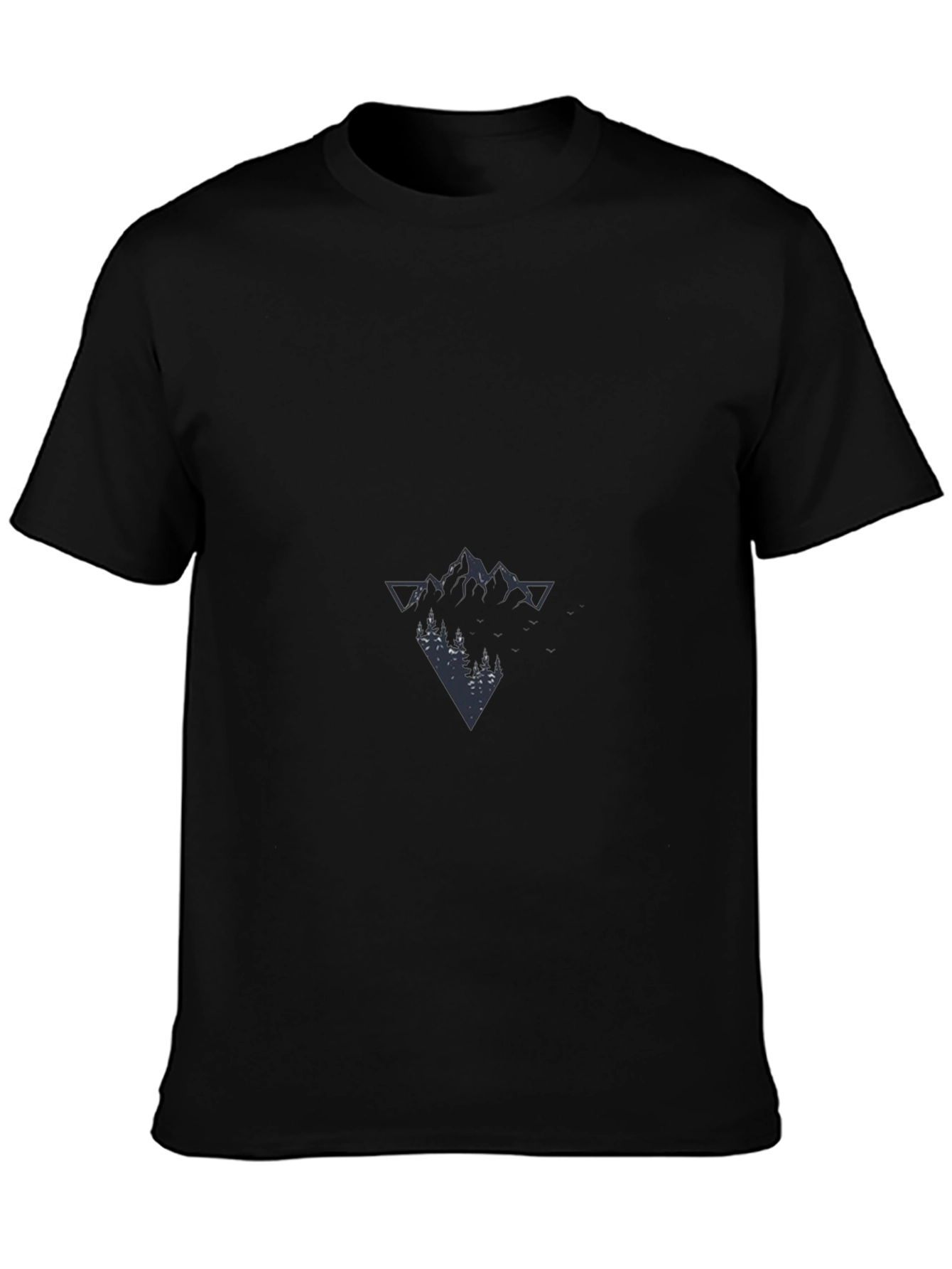 Mens Black Mountain Graphic Tee - Modern & Stylish