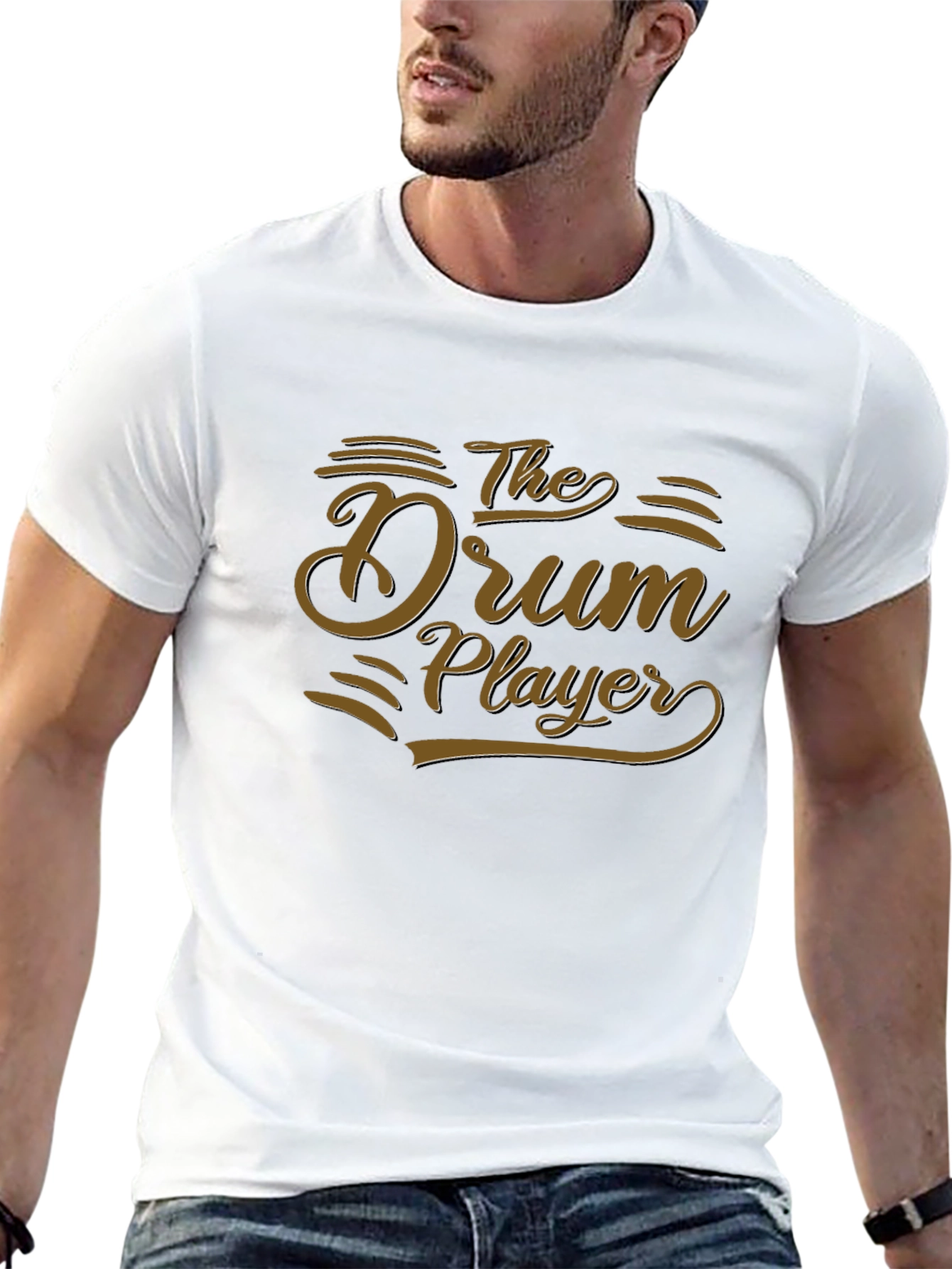 The Drum Player Graphic Tee - Black Cotton T-Shirt