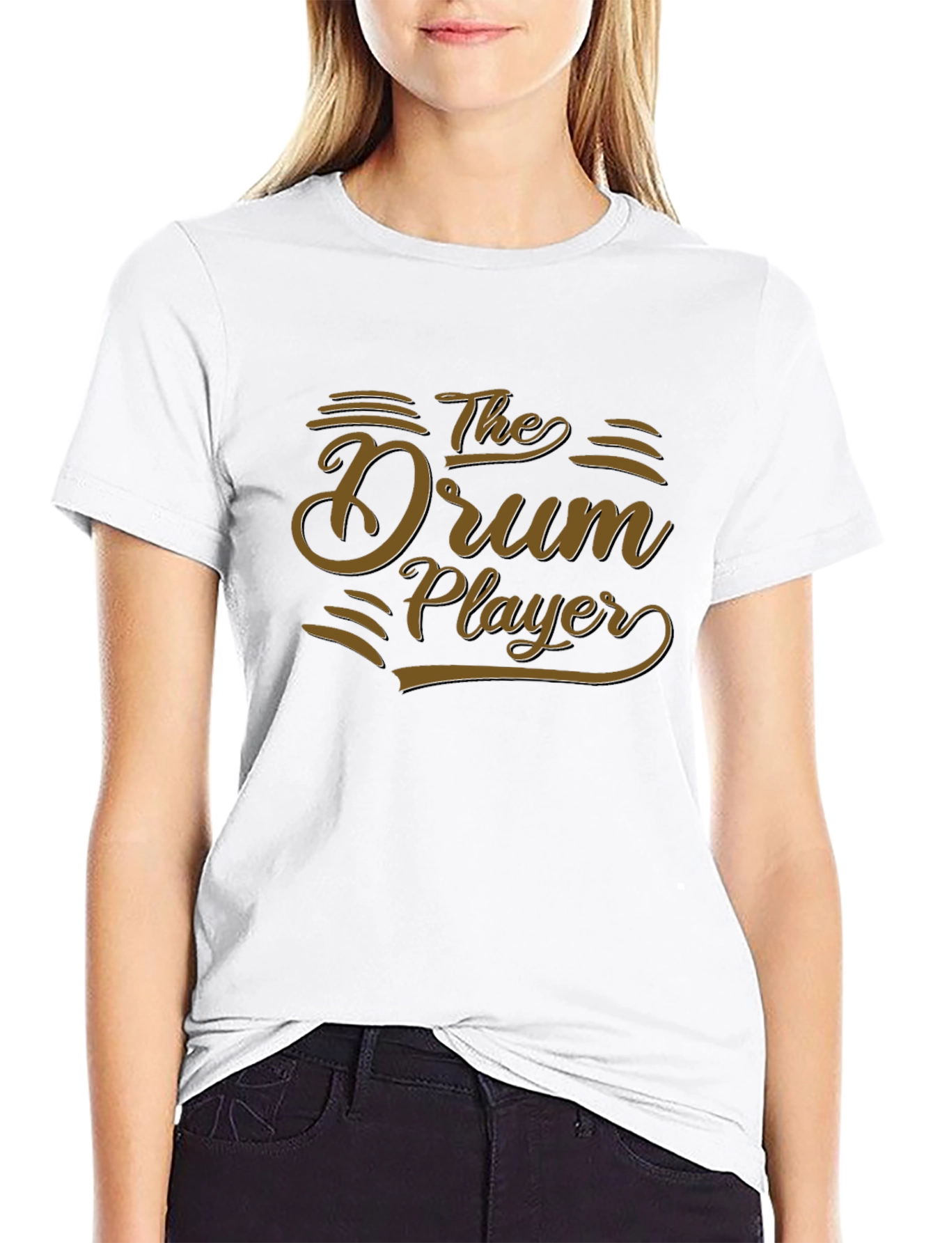 The Drum Player Graphic Tee - Black Cotton T-Shirt