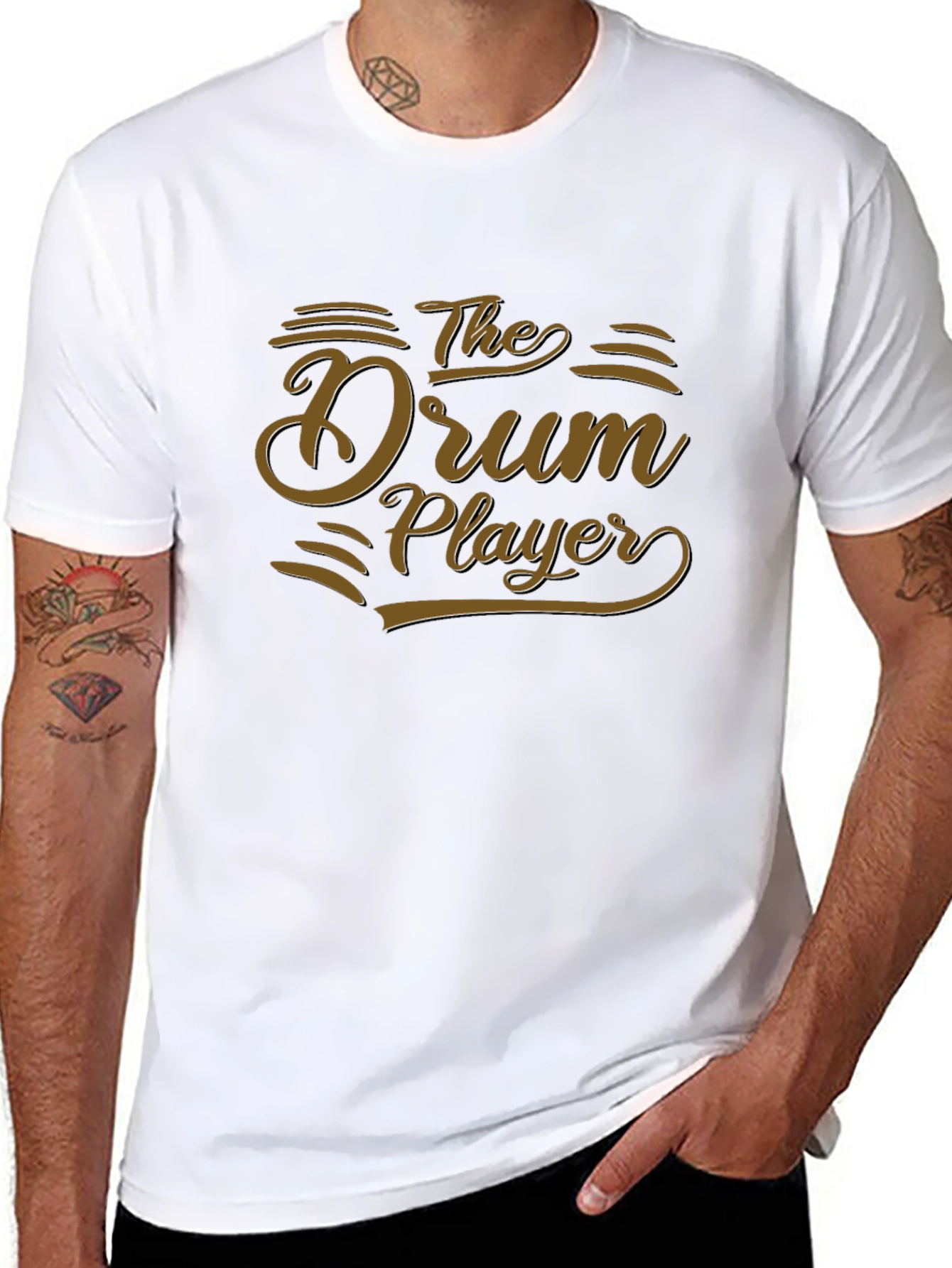 The Drum Player Graphic Tee - Black Cotton T-Shirt