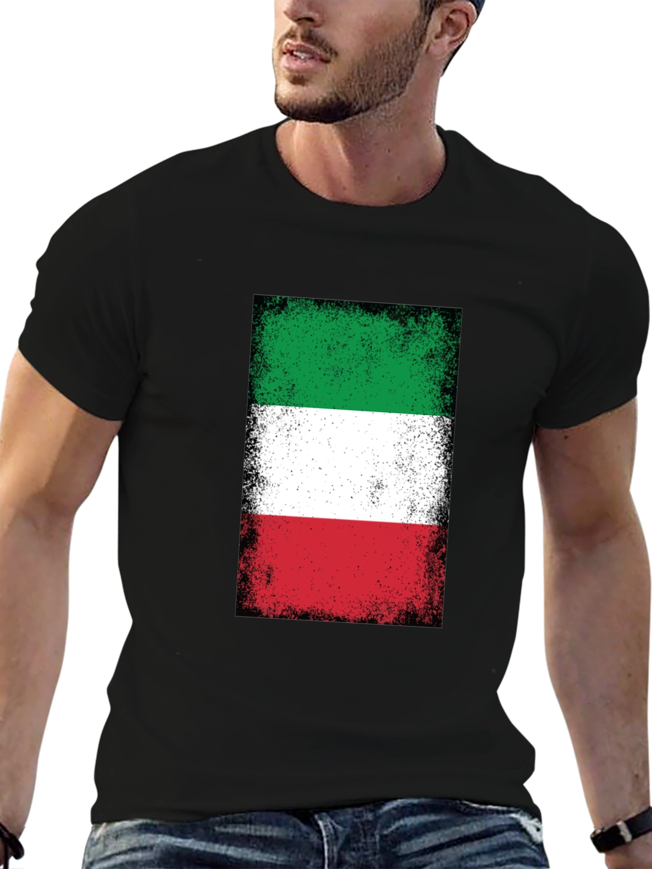 Italian Flag T-Shirt - Distressed Design