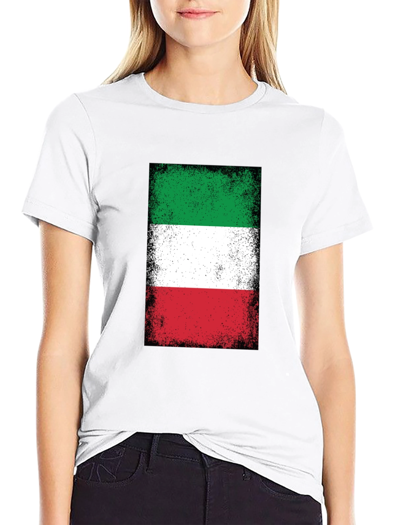 Italian Flag T-Shirt - Distressed Design