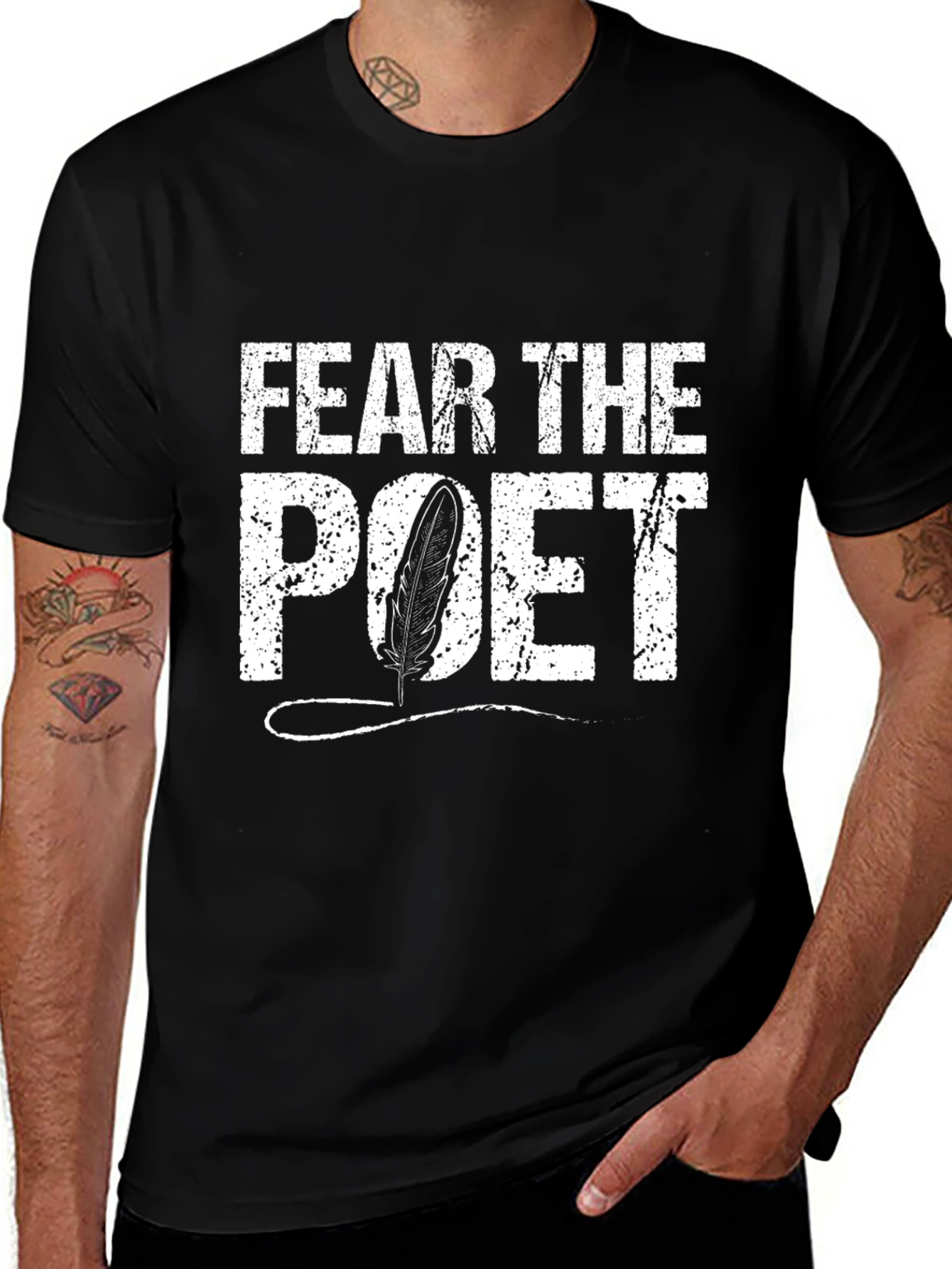 Fear The Poet Graphic Tee - Black Cotton T-Shirt
