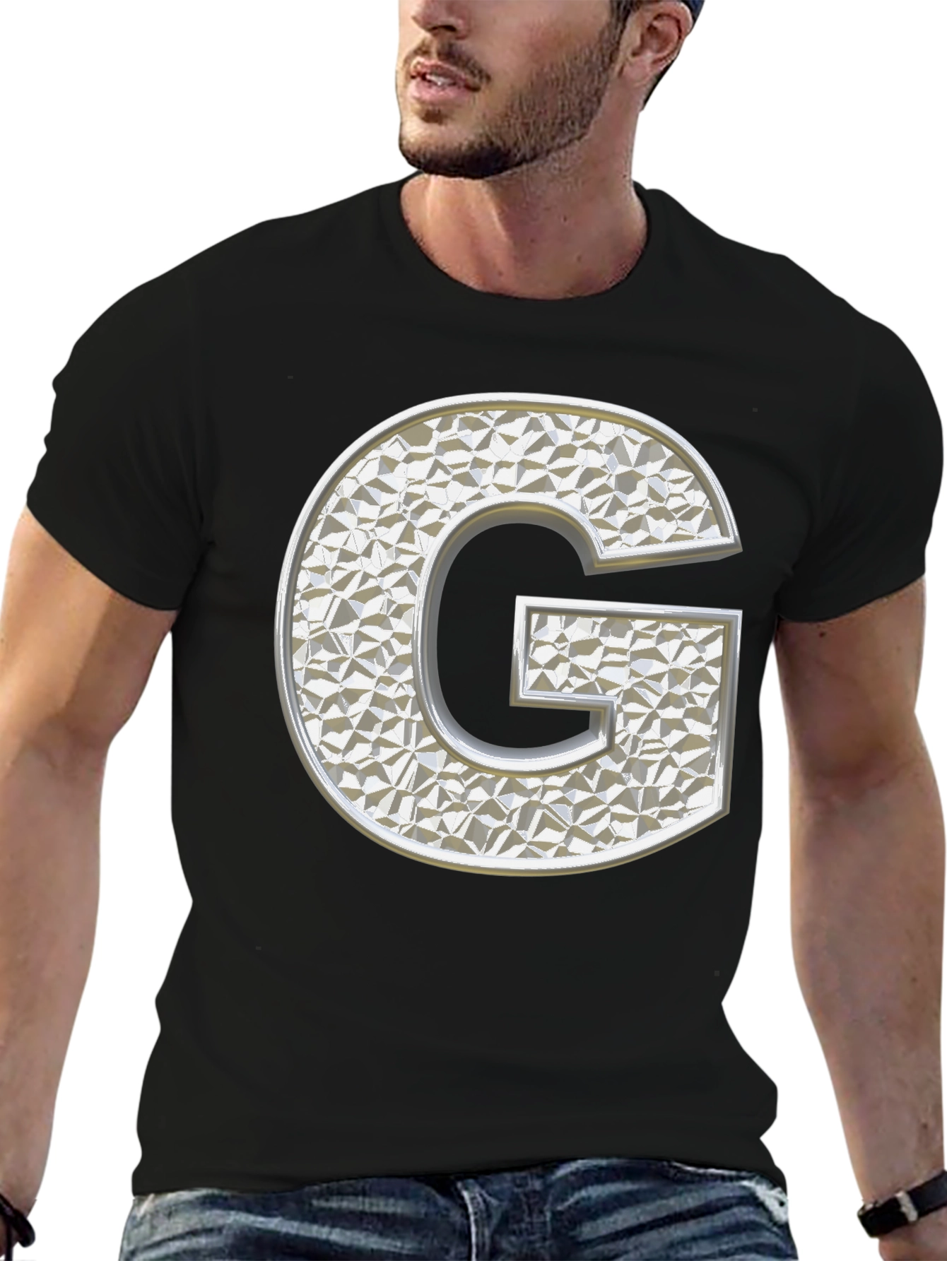Letter G Stylish Black T-Shirt
