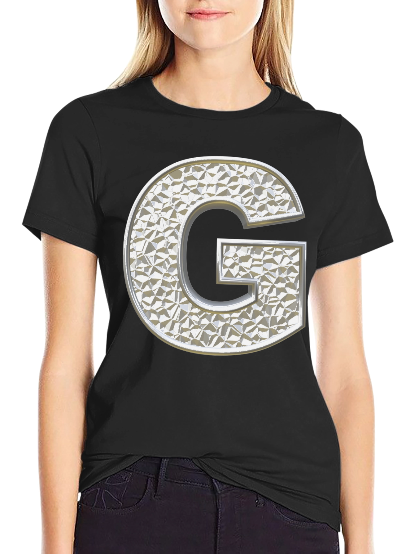 Letter G Stylish Black T-Shirt