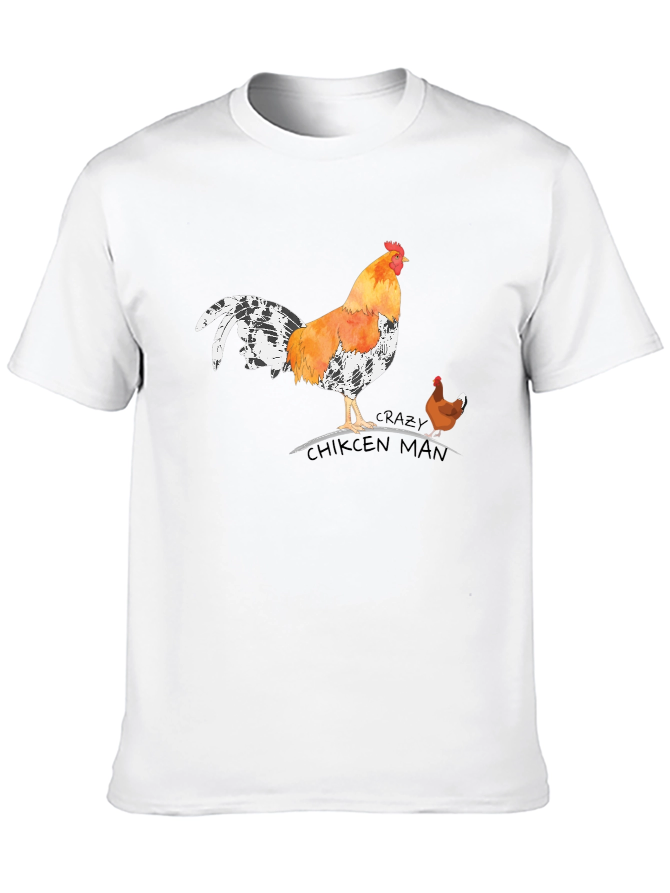 Crazy Chicken Man Graphic T-Shirt