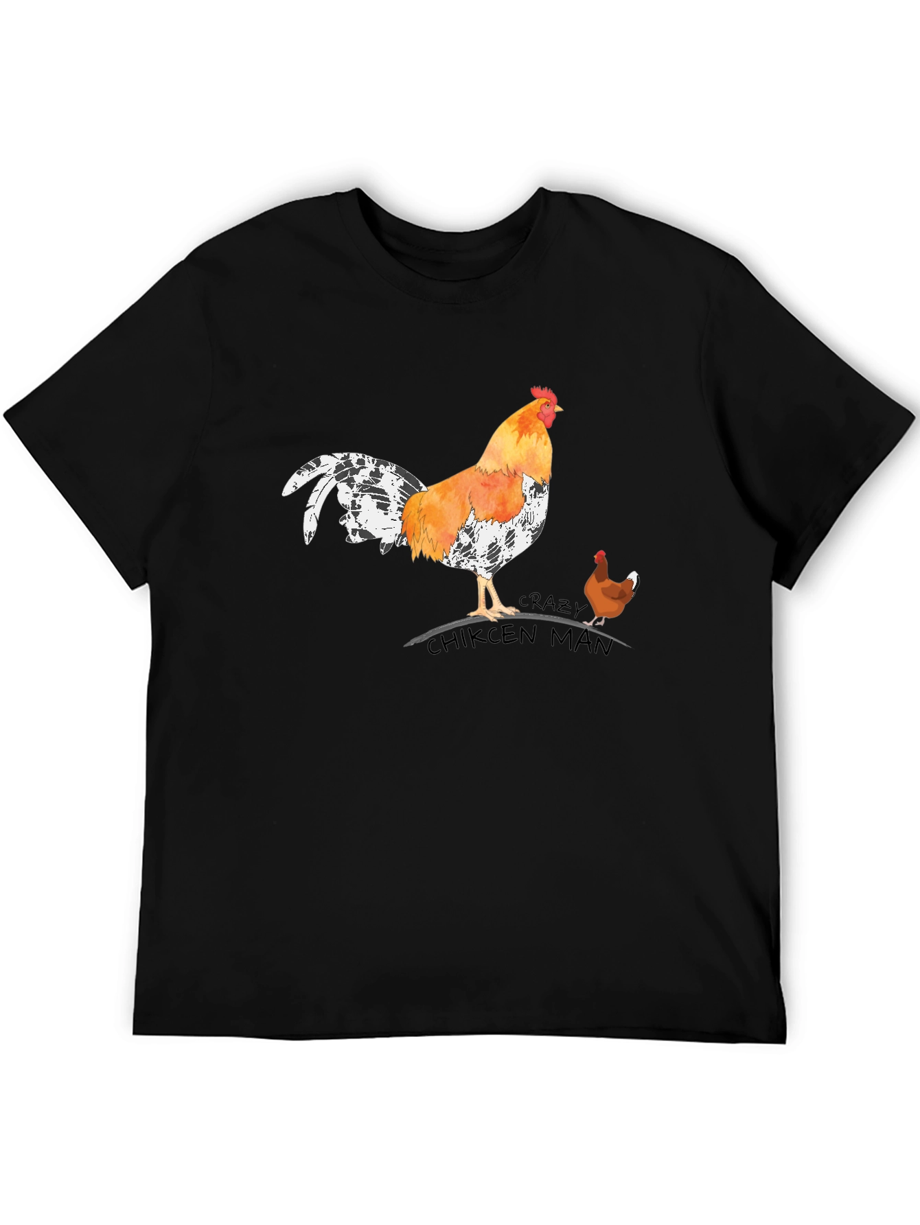 Crazy Chicken Man Graphic T-Shirt