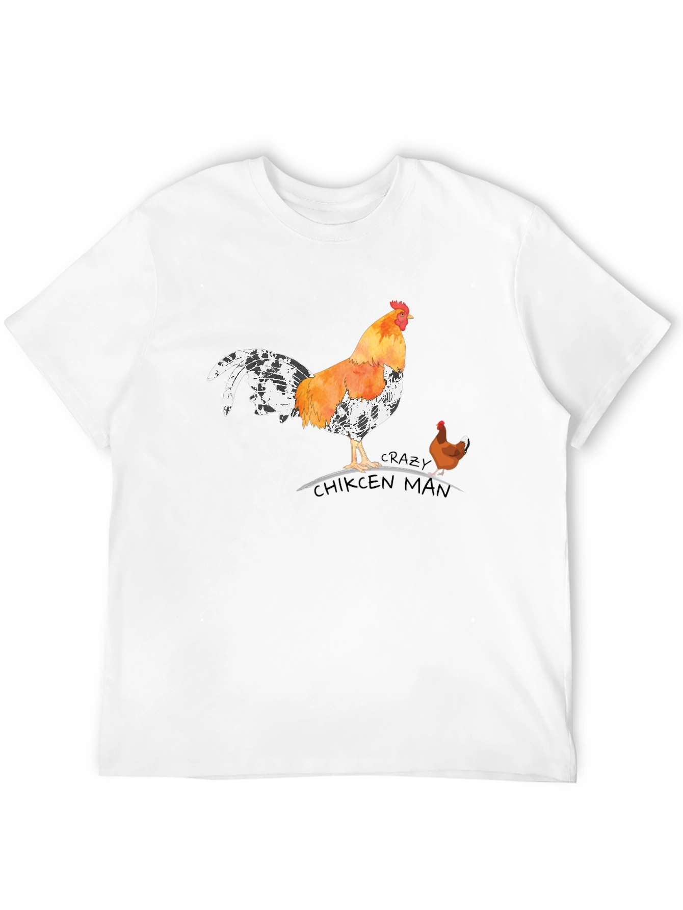 Crazy Chicken Man Graphic T-Shirt
