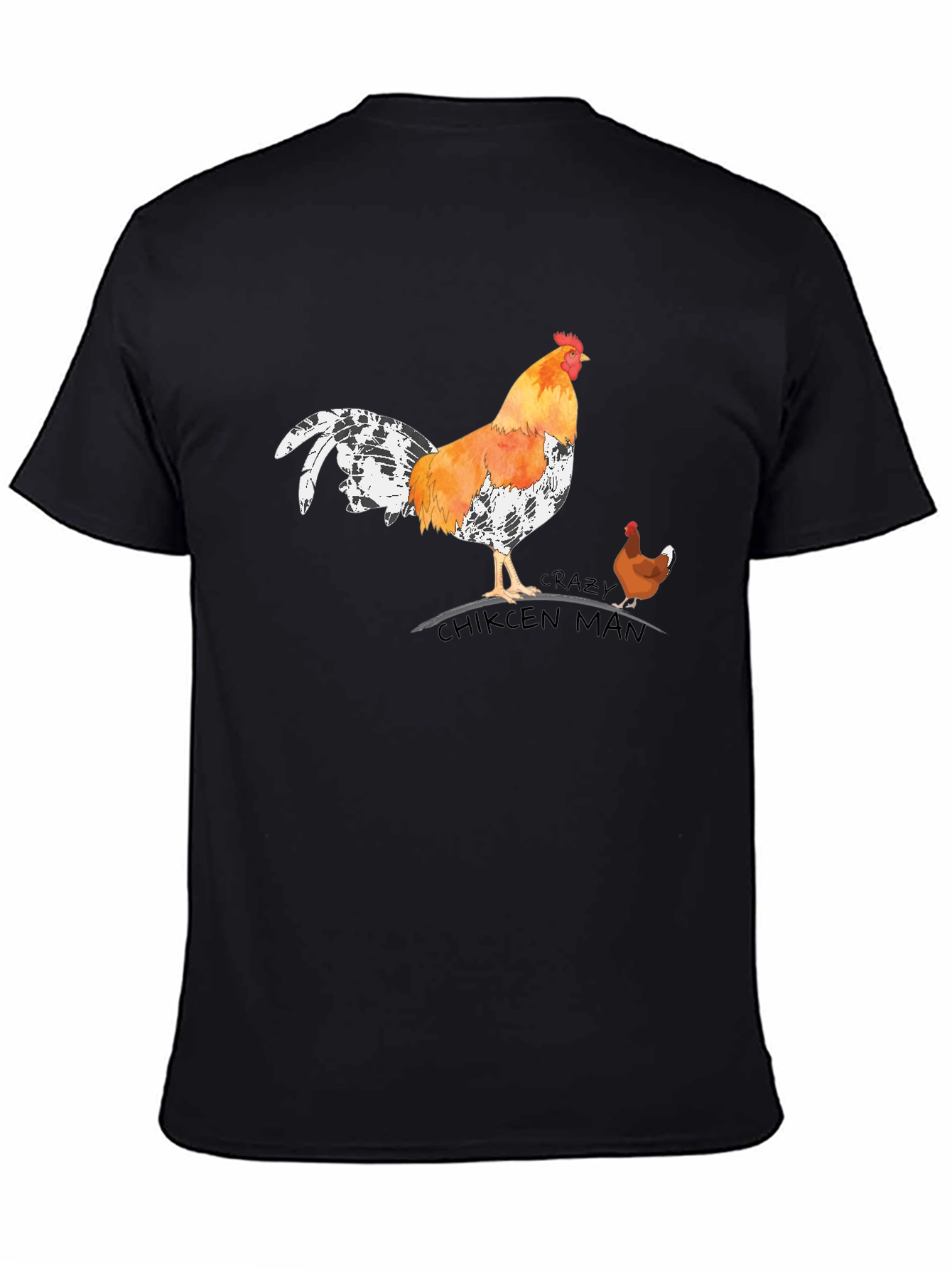 Crazy Chicken Man Graphic T-Shirt