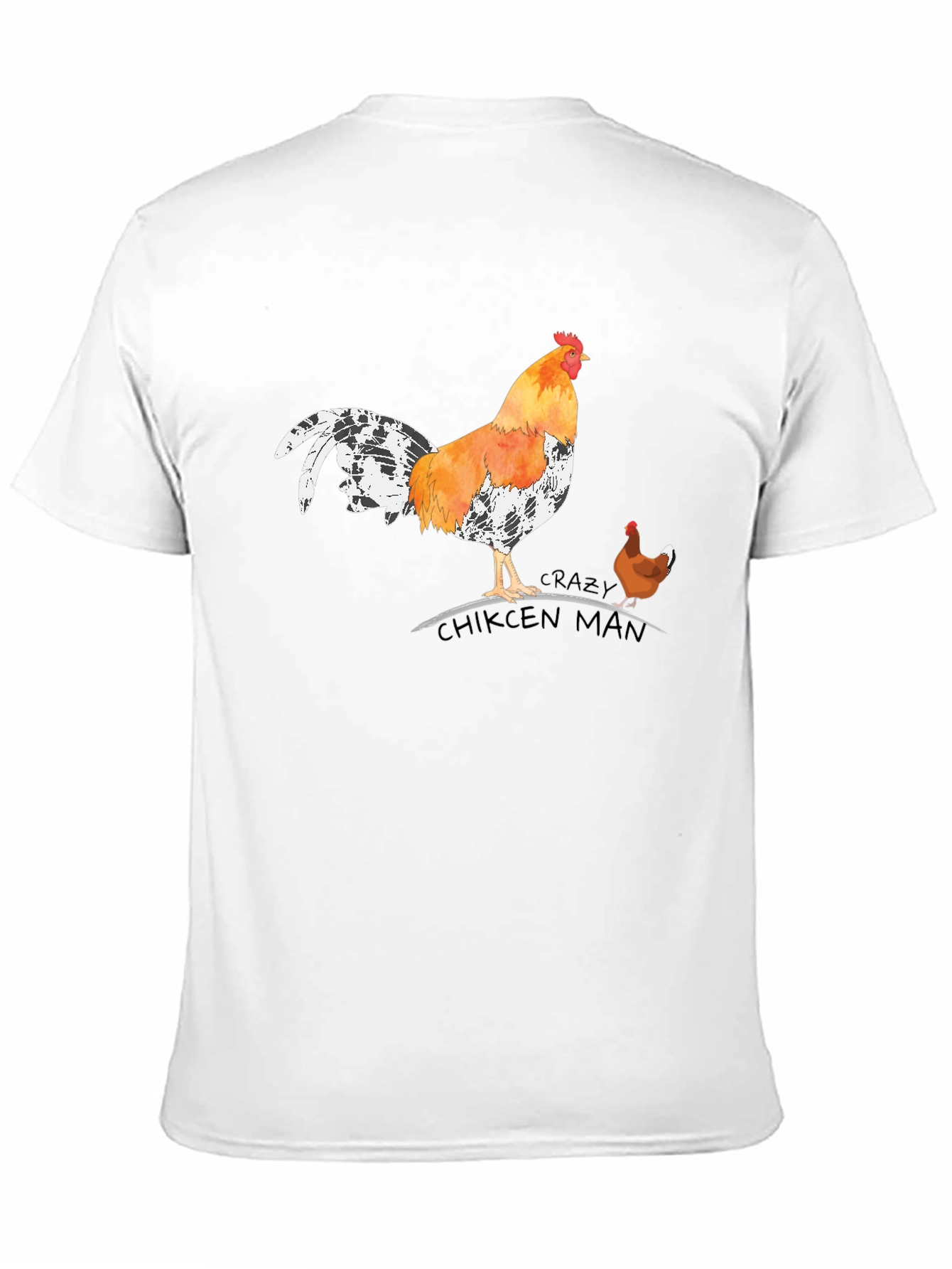 Crazy Chicken Man Graphic T-Shirt