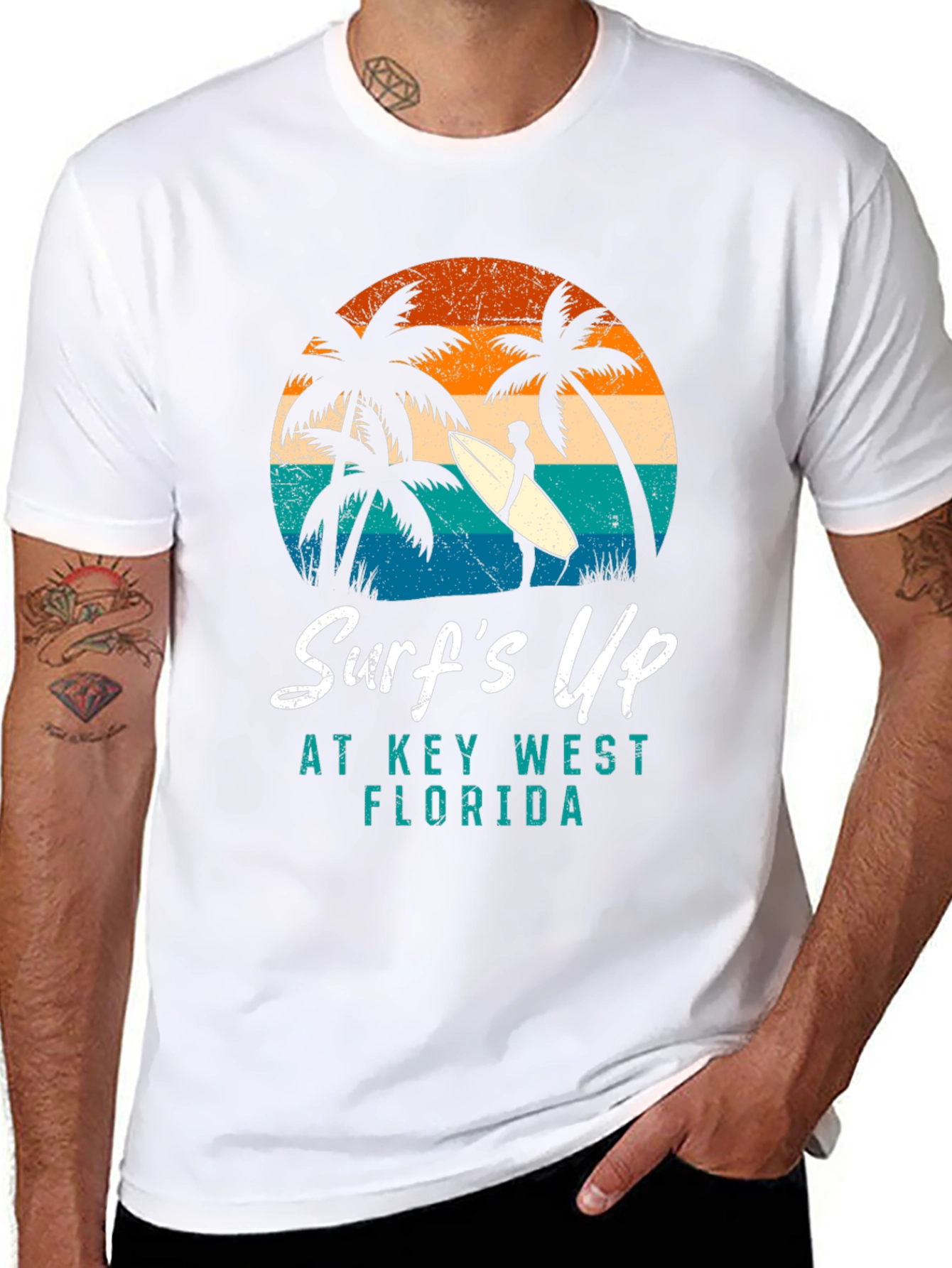 Surfs Up Key West Florida Tee