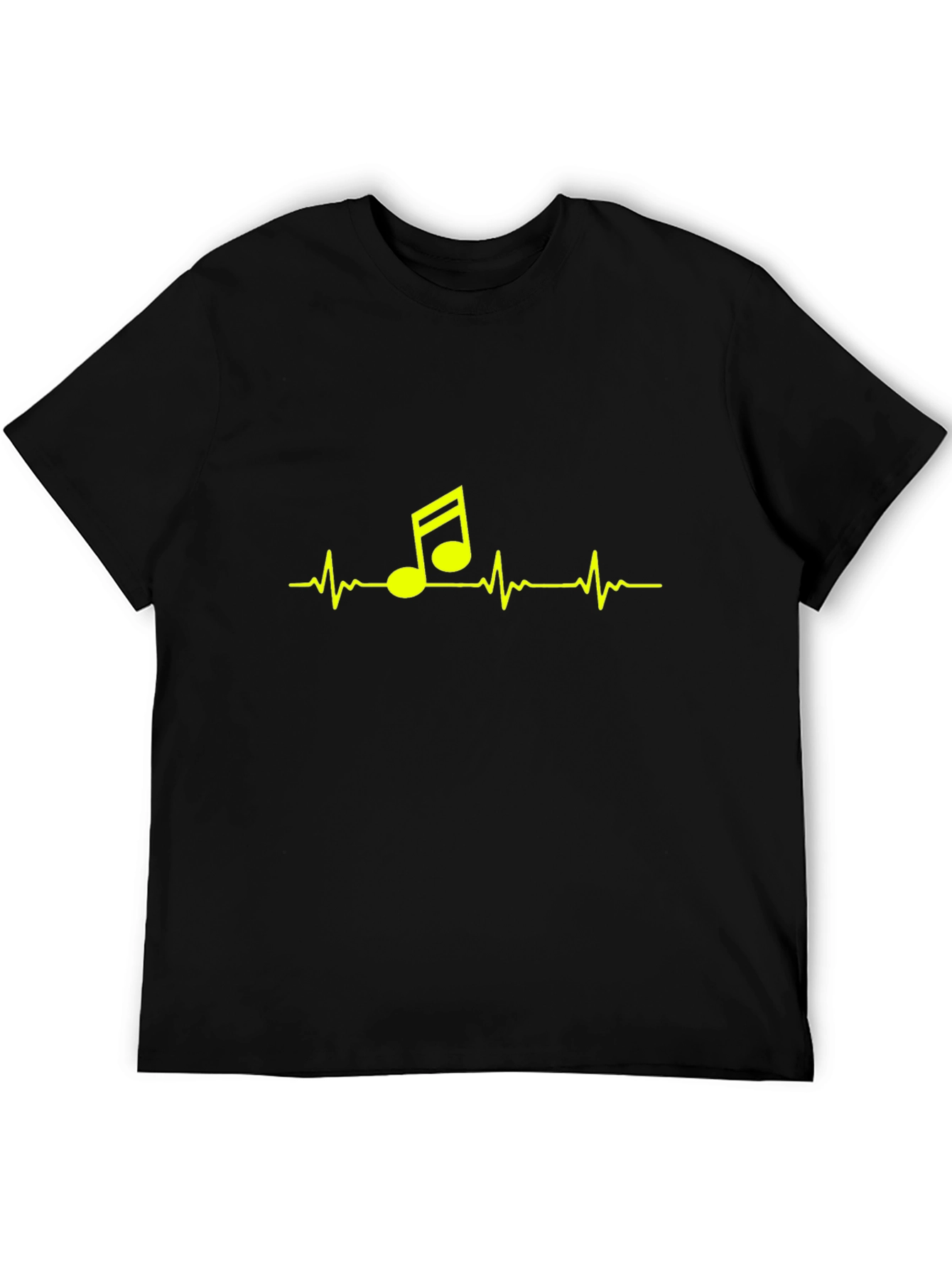 Music Heartbeat Graphic Tee - Stylish Black T-Shirt