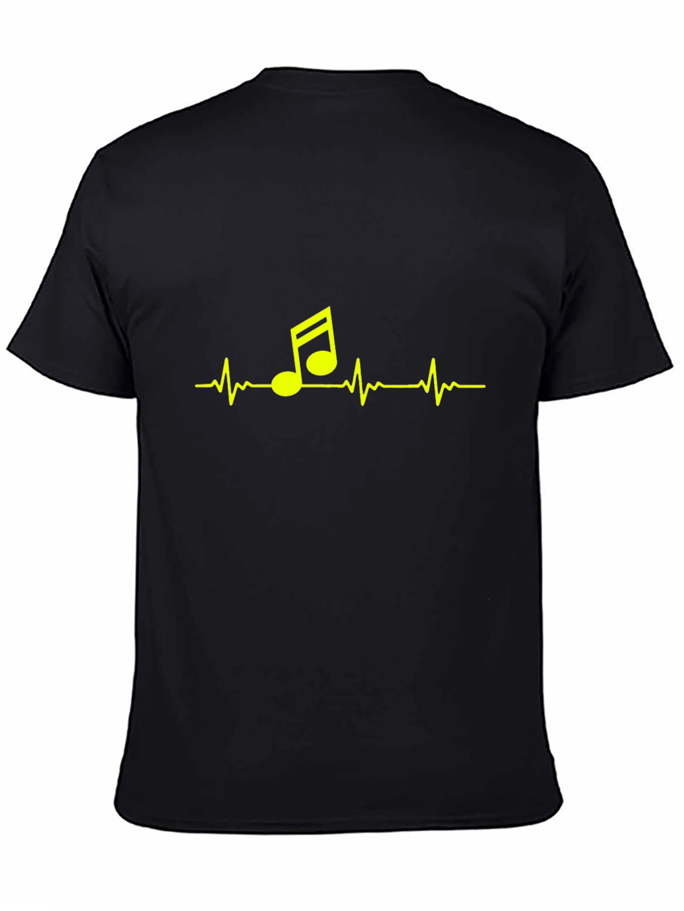 Music Heartbeat Graphic Tee - Stylish Black T-Shirt