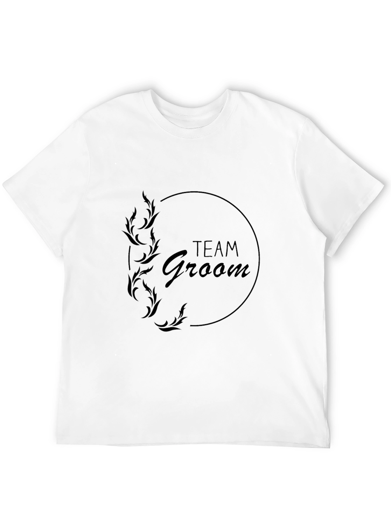 Team Groom Black Crew Neck T-Shirt