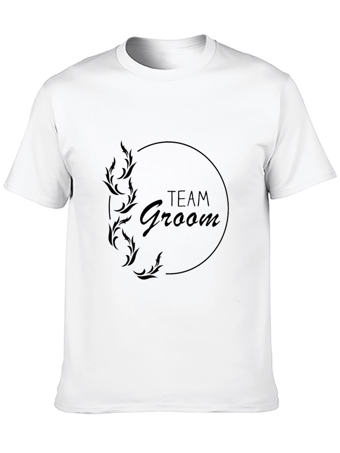 Team Groom Black Crew Neck T-Shirt