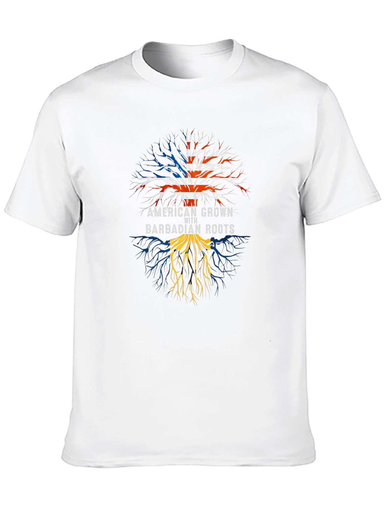 American Grown with Barbadian Roots Black T-Shirt