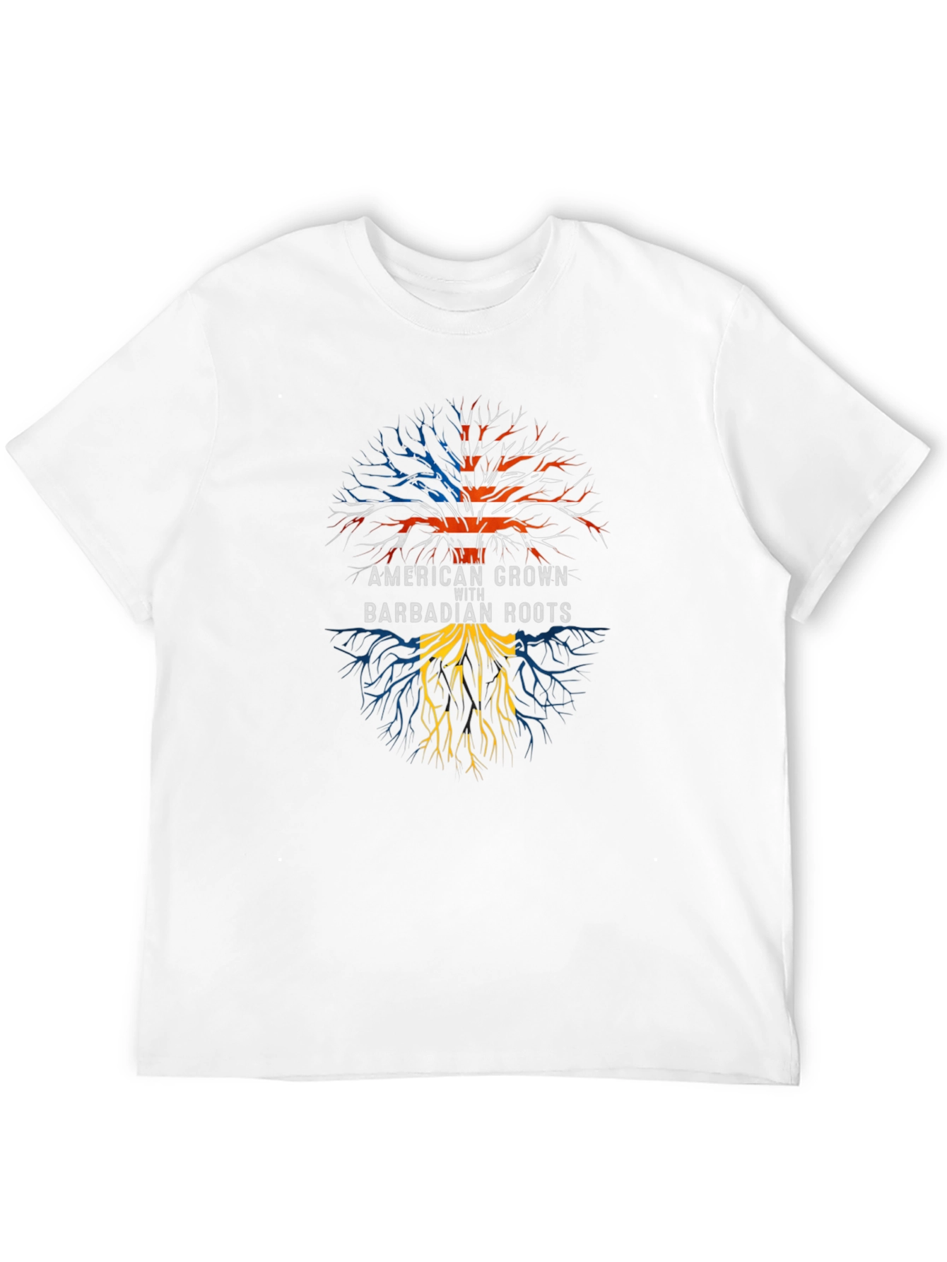 American Grown with Barbadian Roots Black T-Shirt