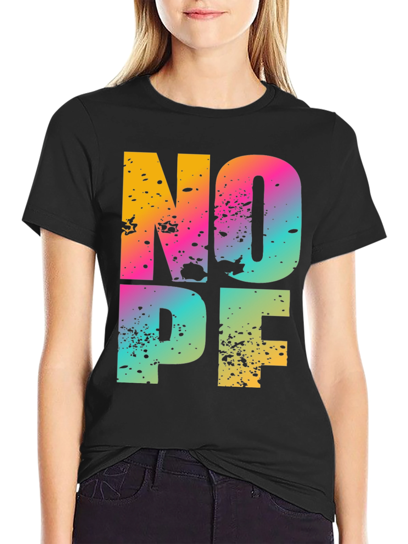 Colorful NOPE Graphic T-Shirt
