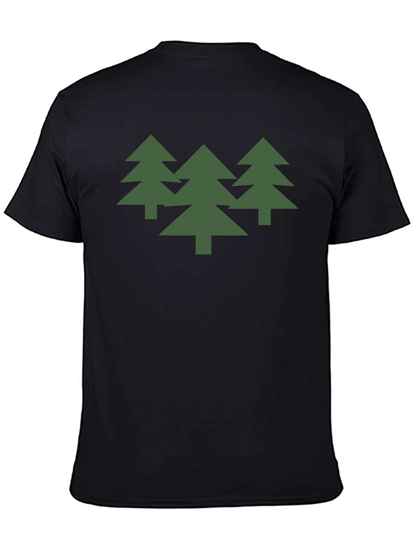 Green Trees Graphic Black T-Shirt