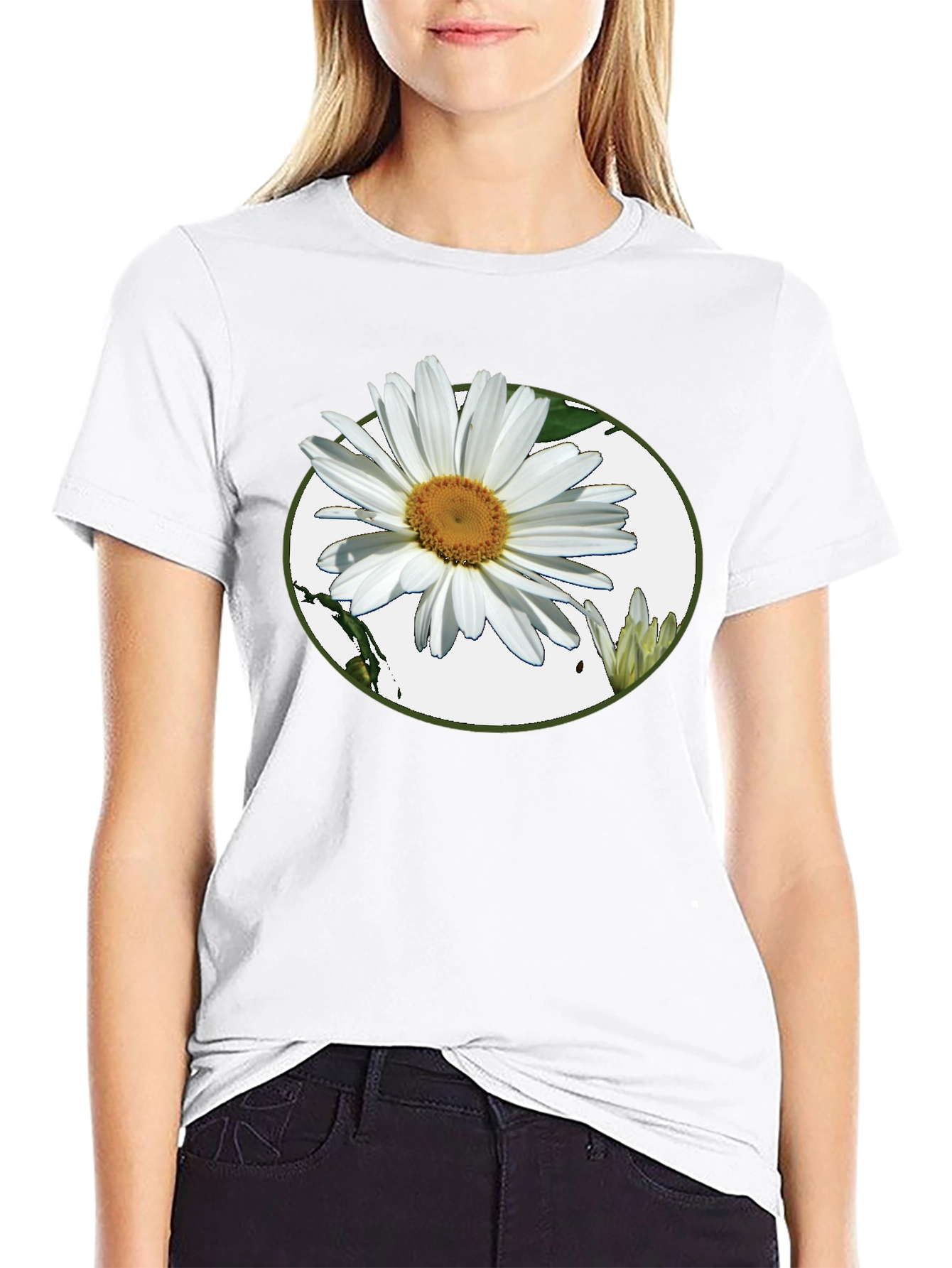 Daisy Graphic Tee - Casual Black T-Shirt