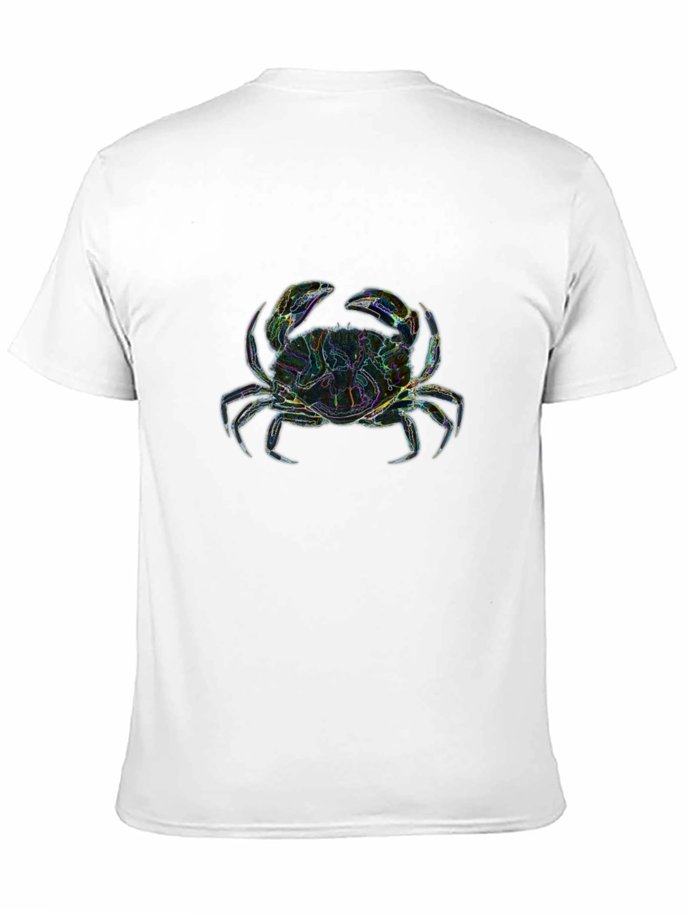 Neon Crab Graphic T-Shirt - Black Cotton Tee