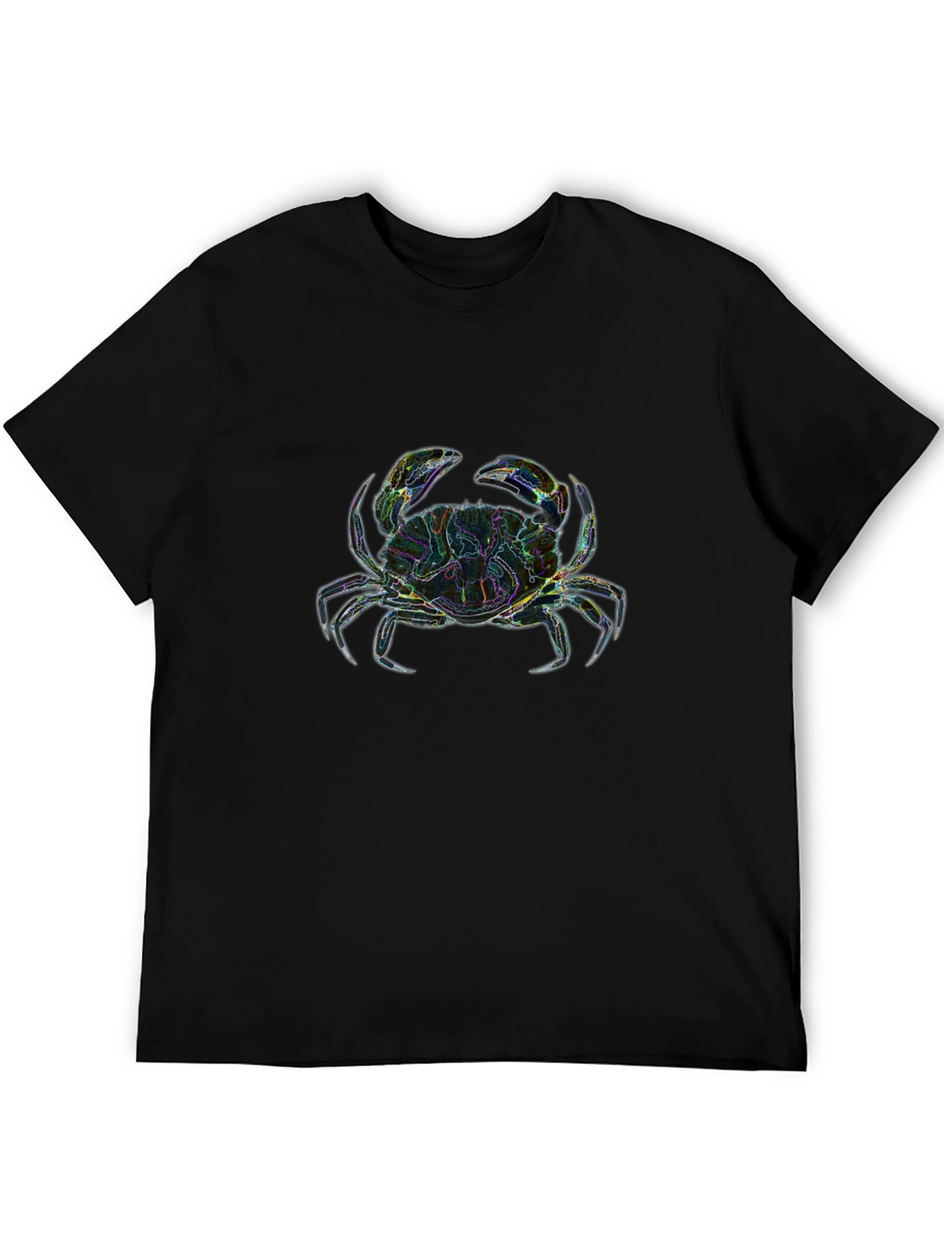 Neon Crab Graphic T-Shirt - Black Cotton Tee