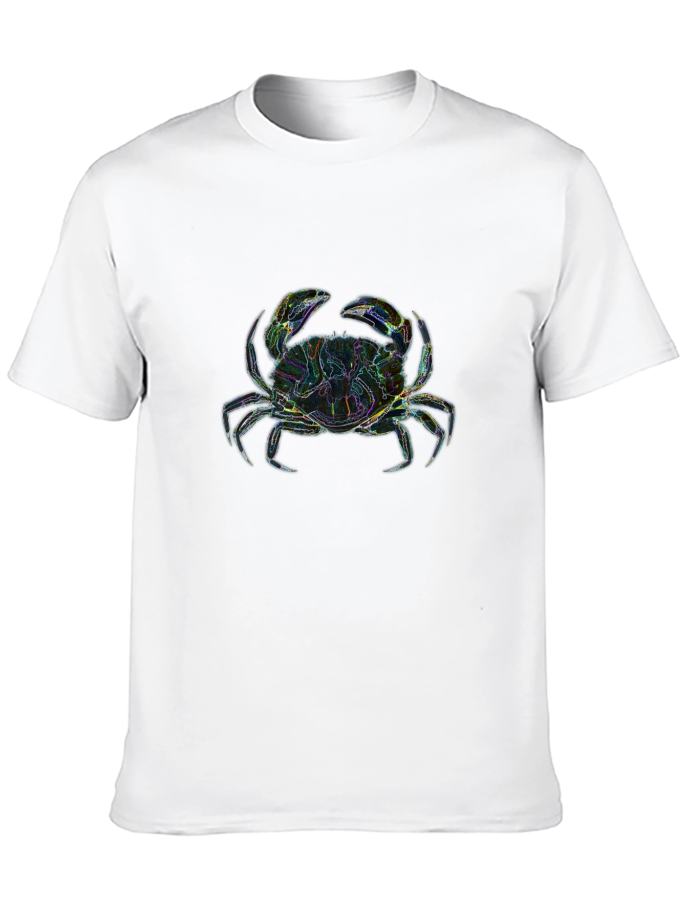 Neon Crab Graphic T-Shirt - Black Cotton Tee