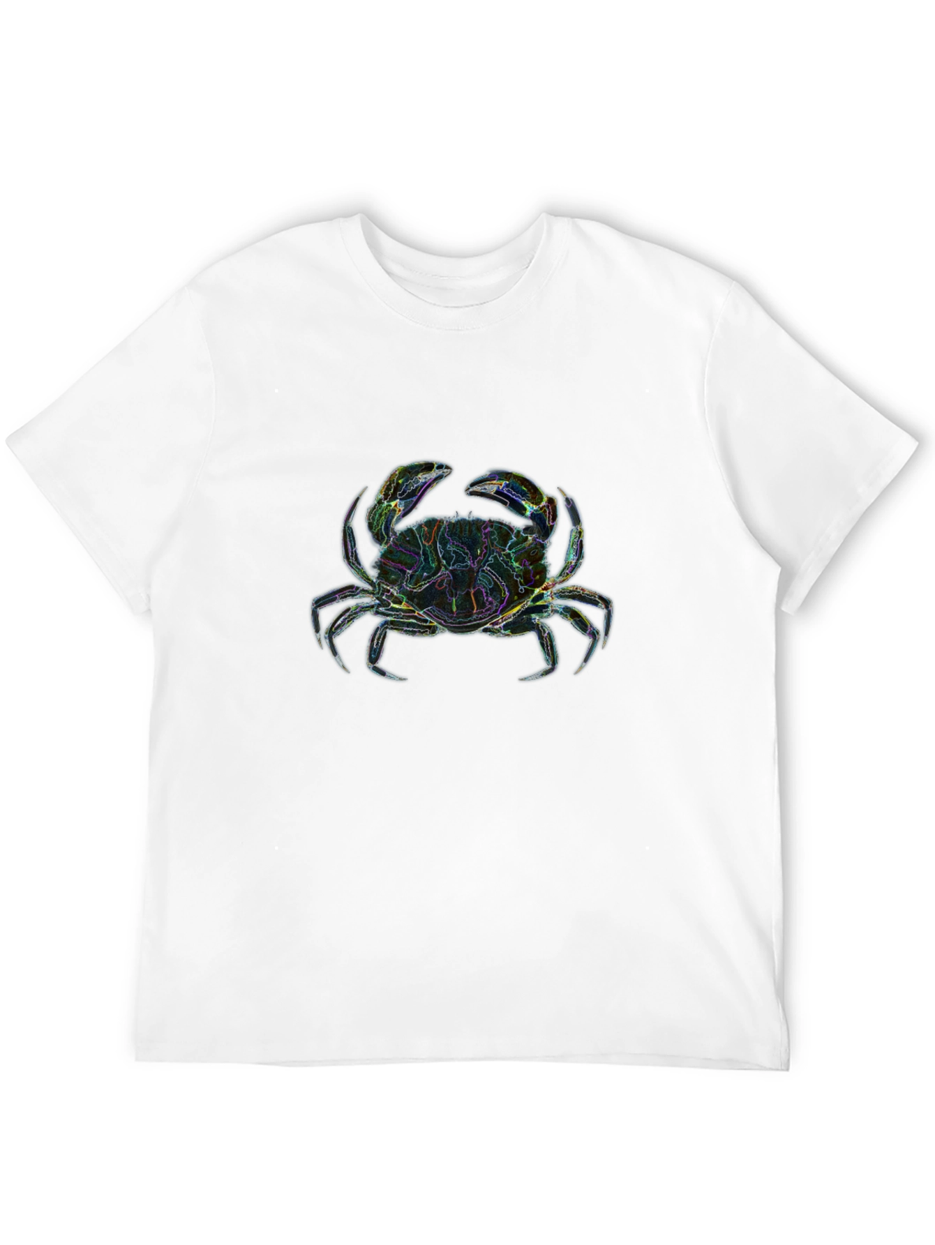 Neon Crab Graphic T-Shirt - Black Cotton Tee