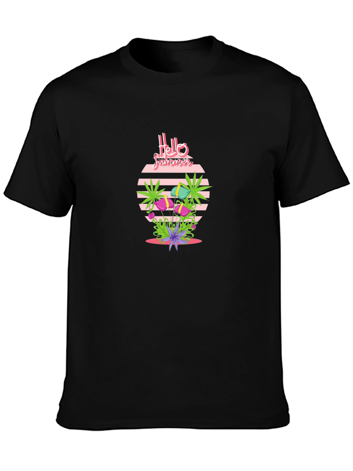Hello Summer Graphic Tee - Black