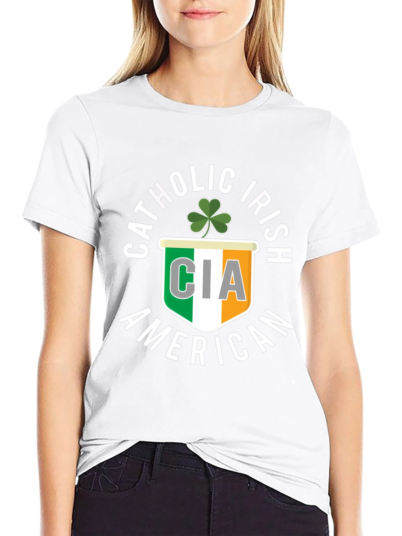 Catholic Irish American CIA Shamrock T-Shirt