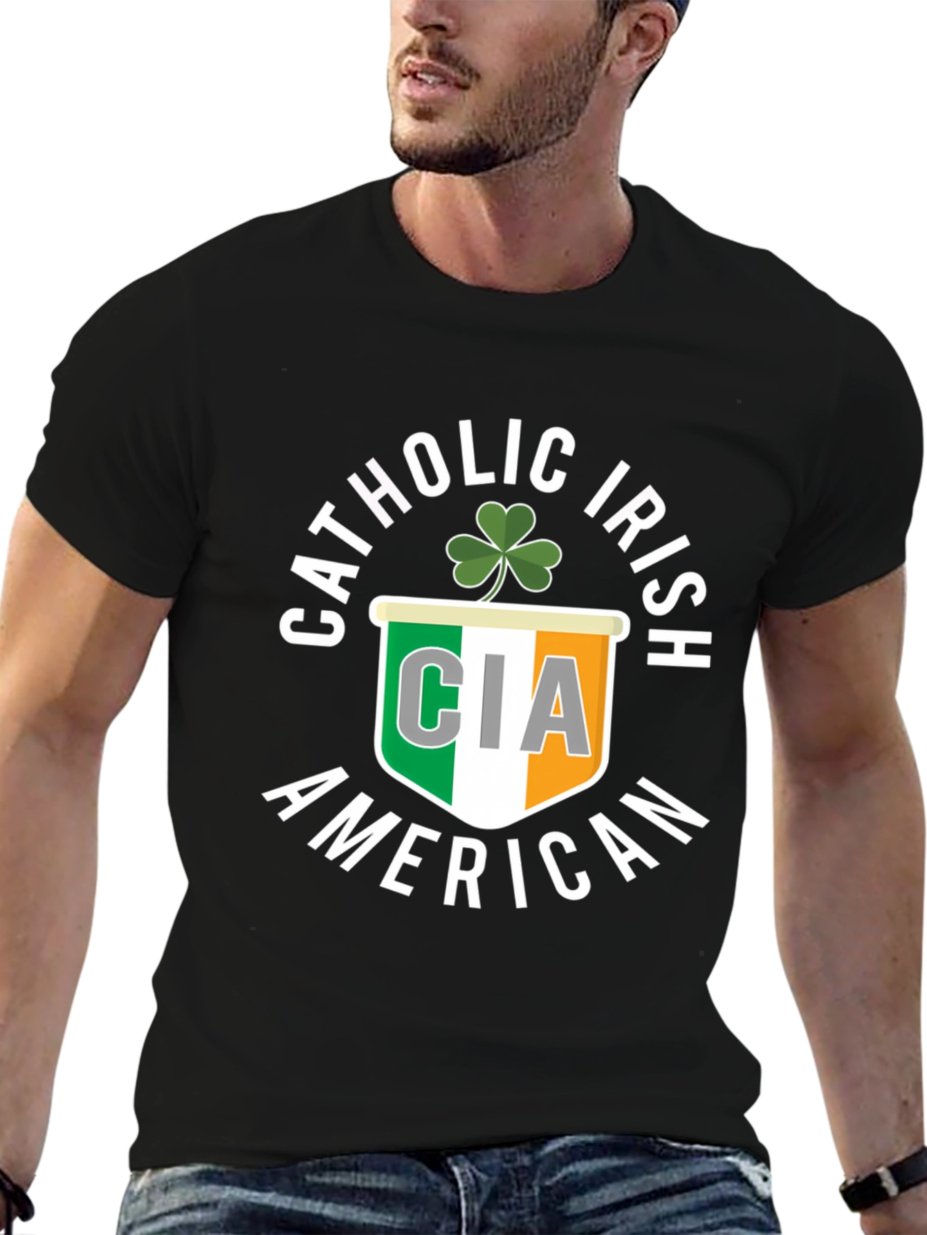Catholic Irish American CIA Shamrock T-Shirt