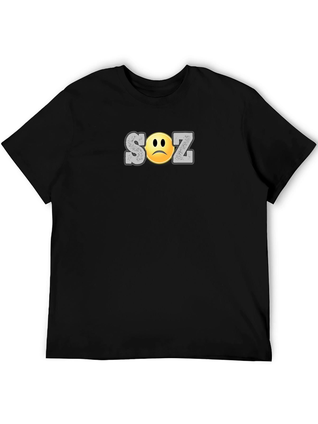 SOZ Sad Face Graphic T-Shirt - Black