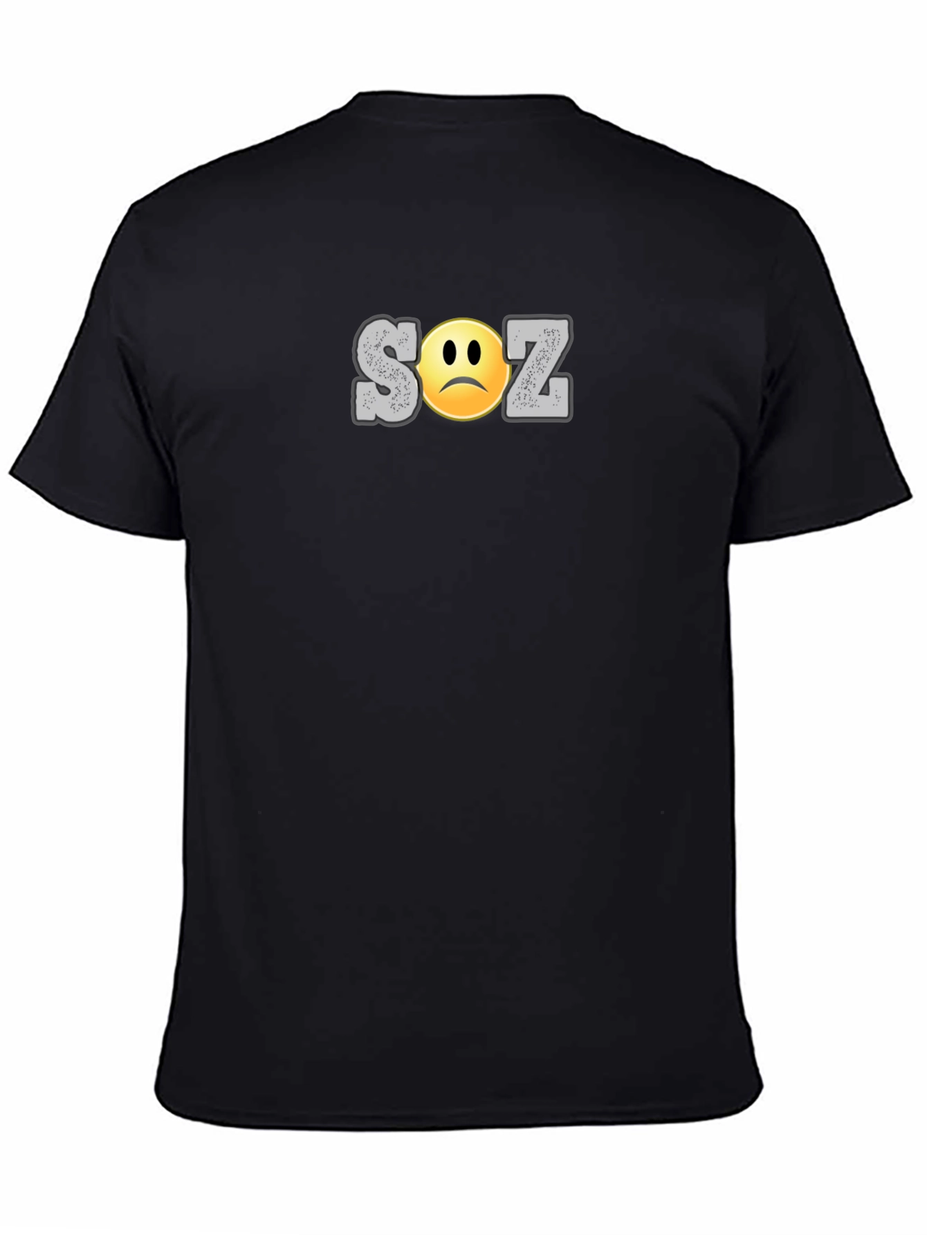 SOZ Sad Face Graphic T-Shirt - Black