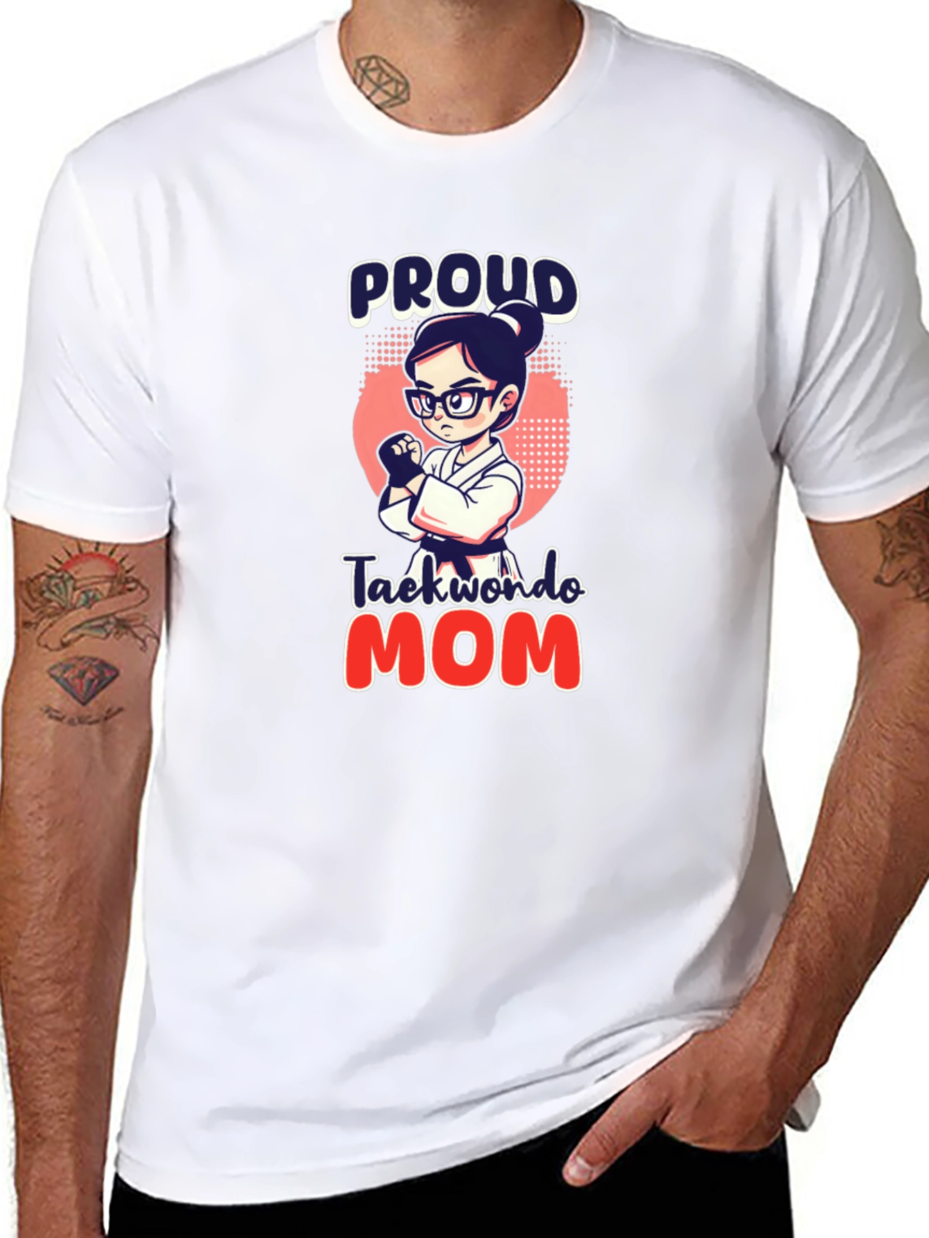 Proud Taekwondo Mom Black T-Shirt