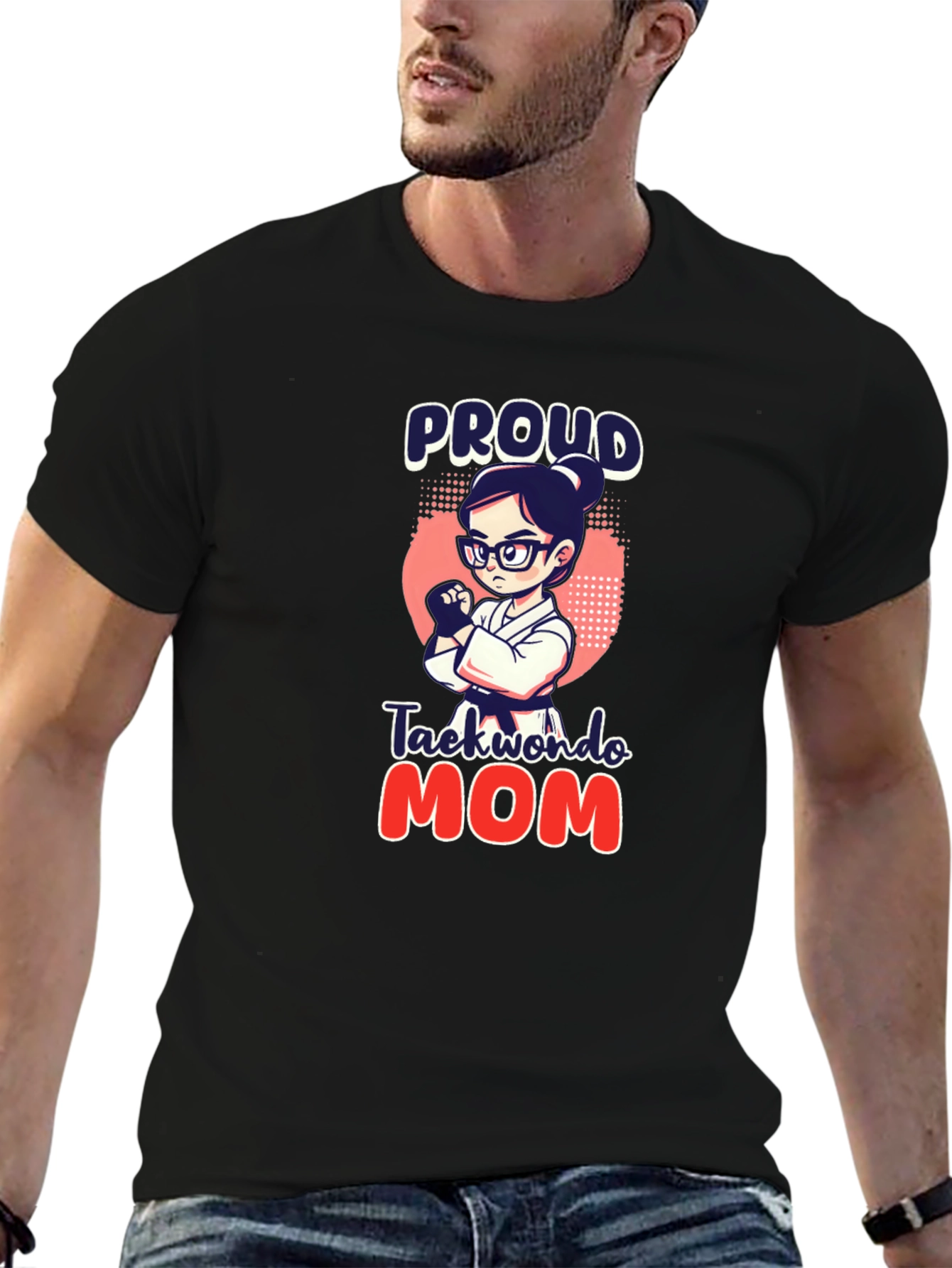 Proud Taekwondo Mom Black T-Shirt