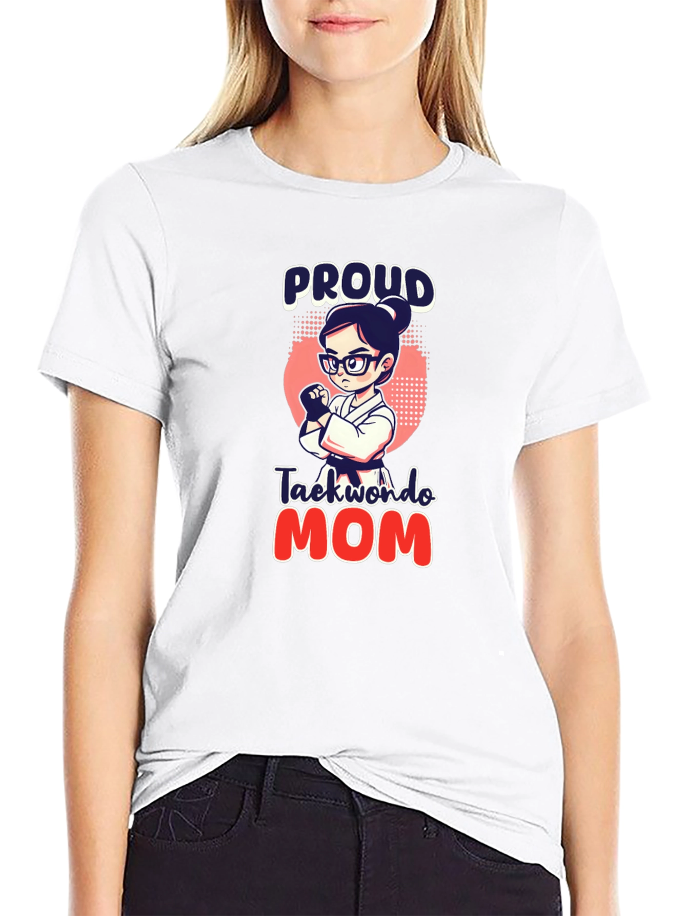 Proud Taekwondo Mom Black T-Shirt