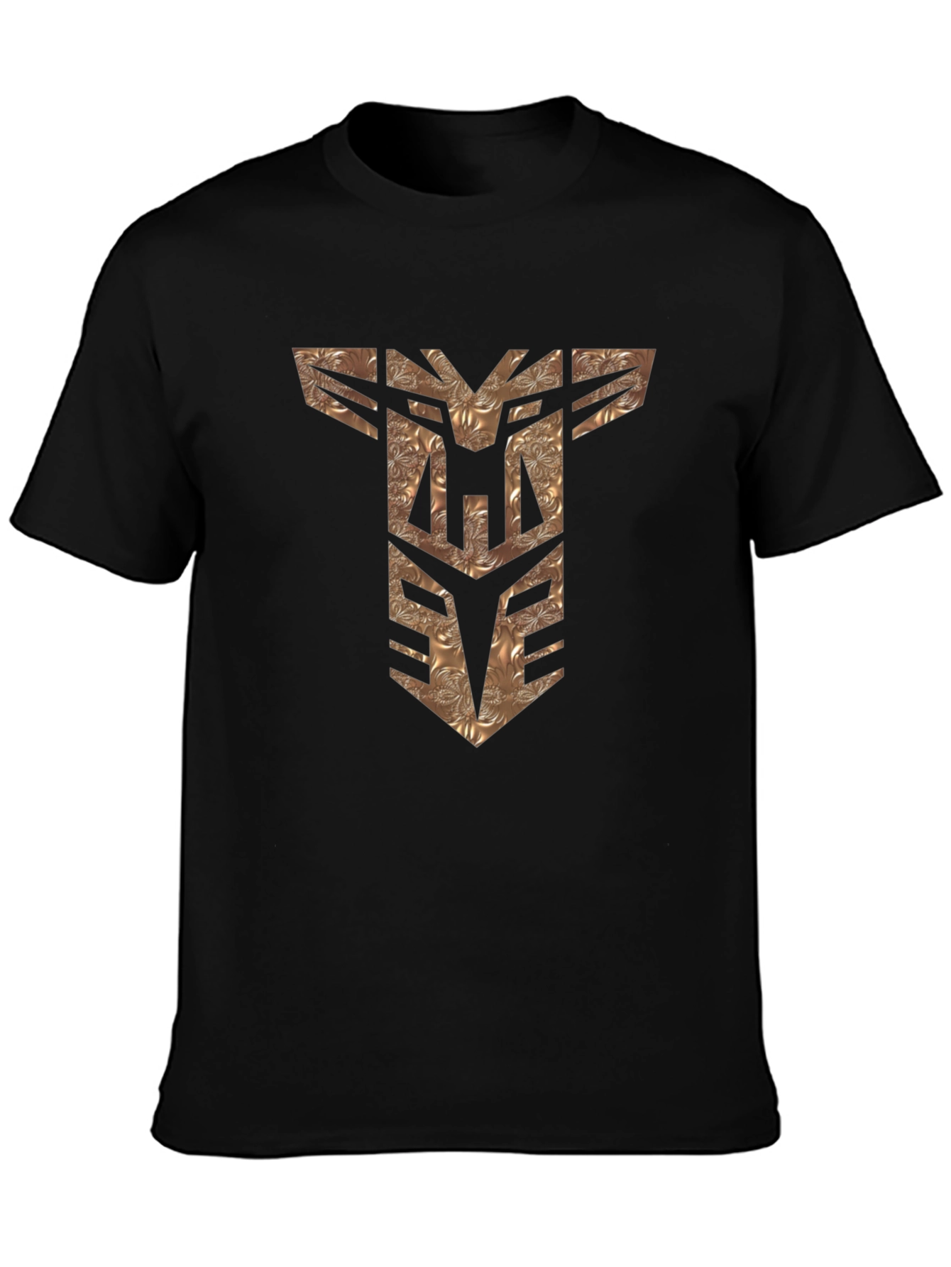 Textured Transformers Logo Black T-Shirt