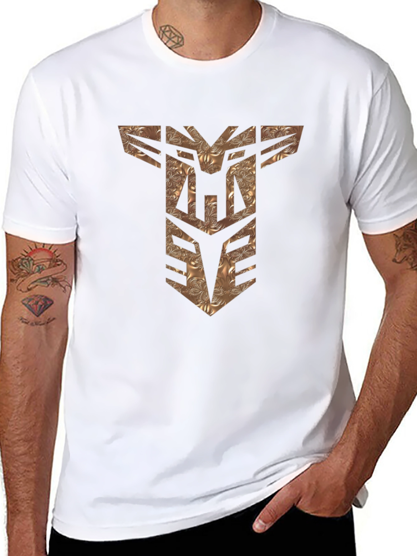 Textured Transformers Logo Black T-Shirt