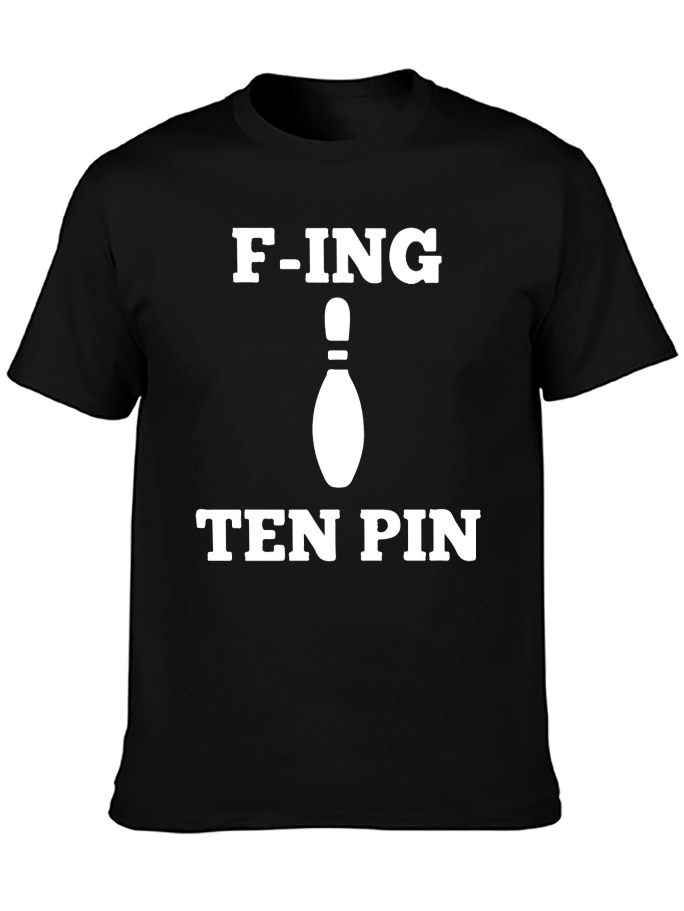 F-ING Ten Pin Graphic T-Shirt - Black Cotton Tee