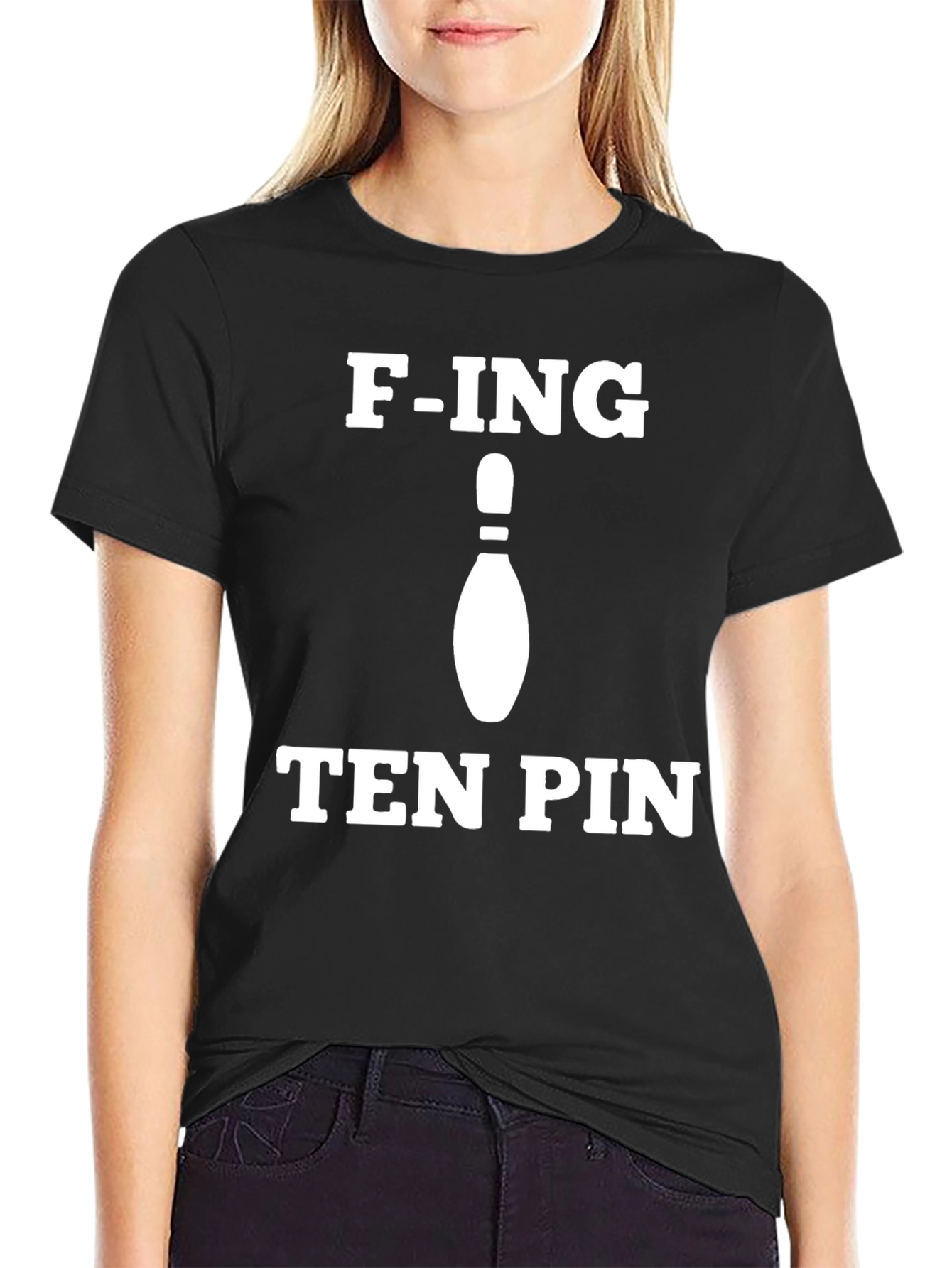 F-ING Ten Pin Graphic T-Shirt - Black Cotton Tee