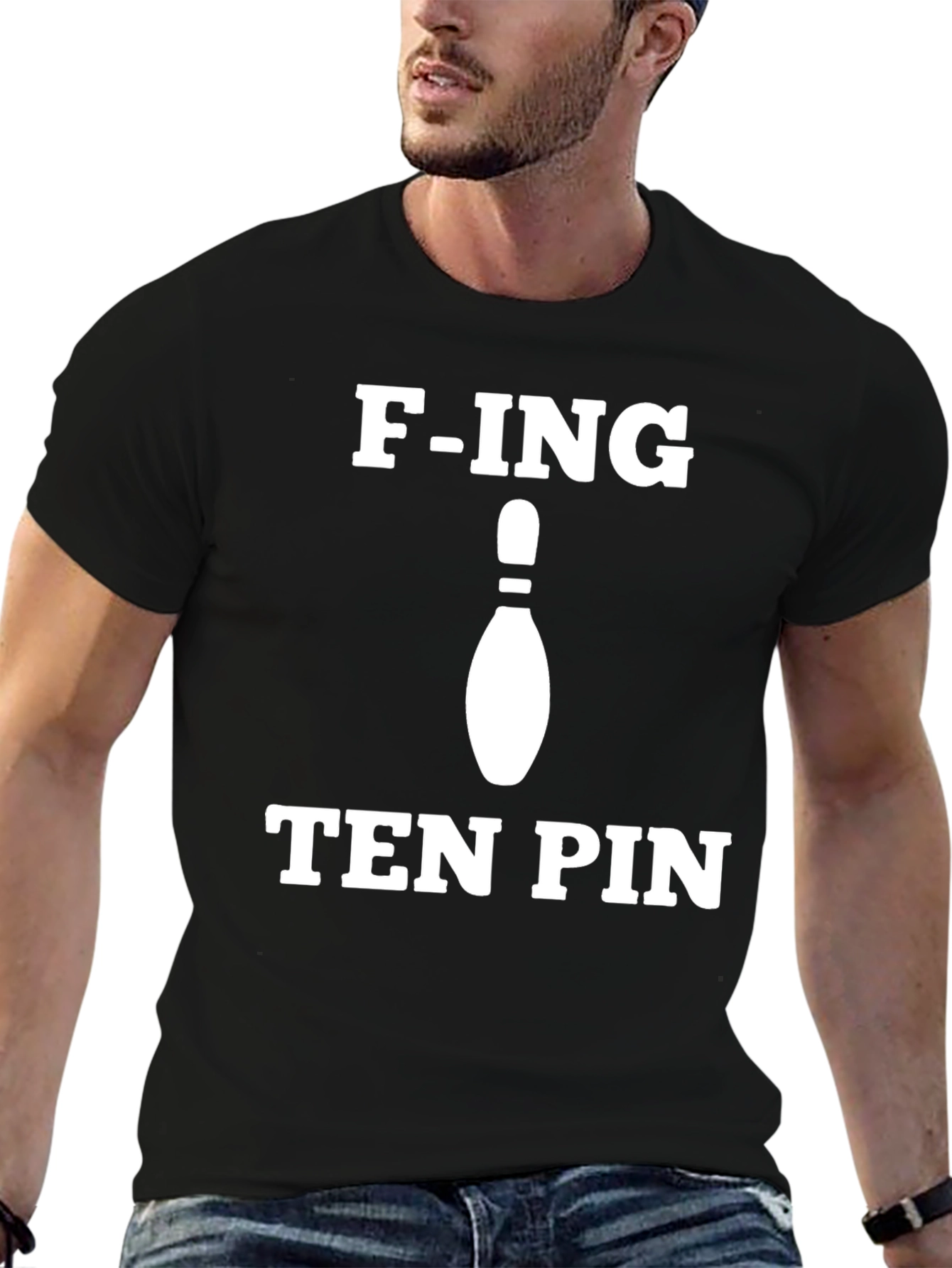 F-ING Ten Pin Graphic T-Shirt - Black Cotton Tee