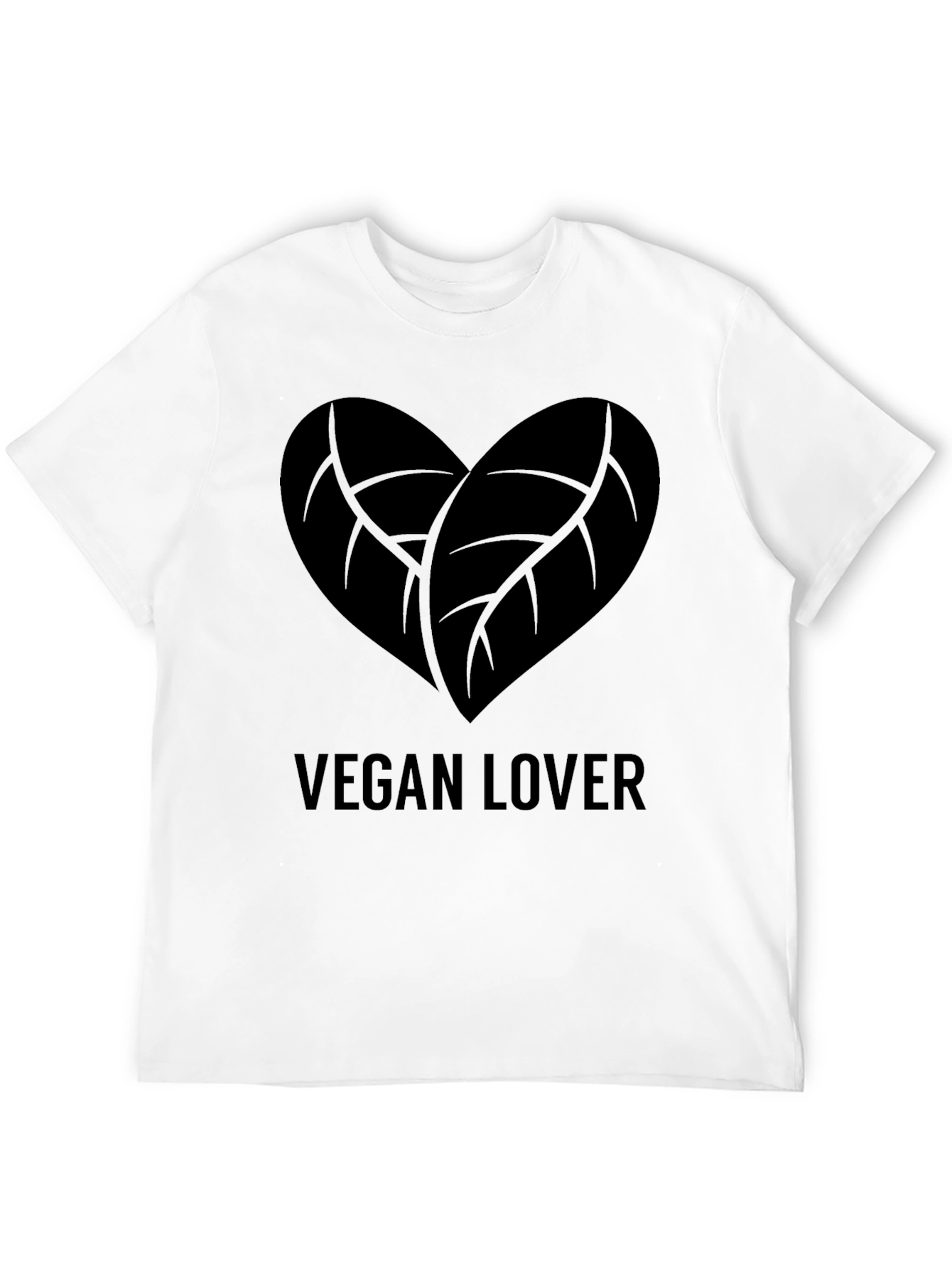 Vegan Lover Heart Leaf T-Shirt - Soft Cotton Tee