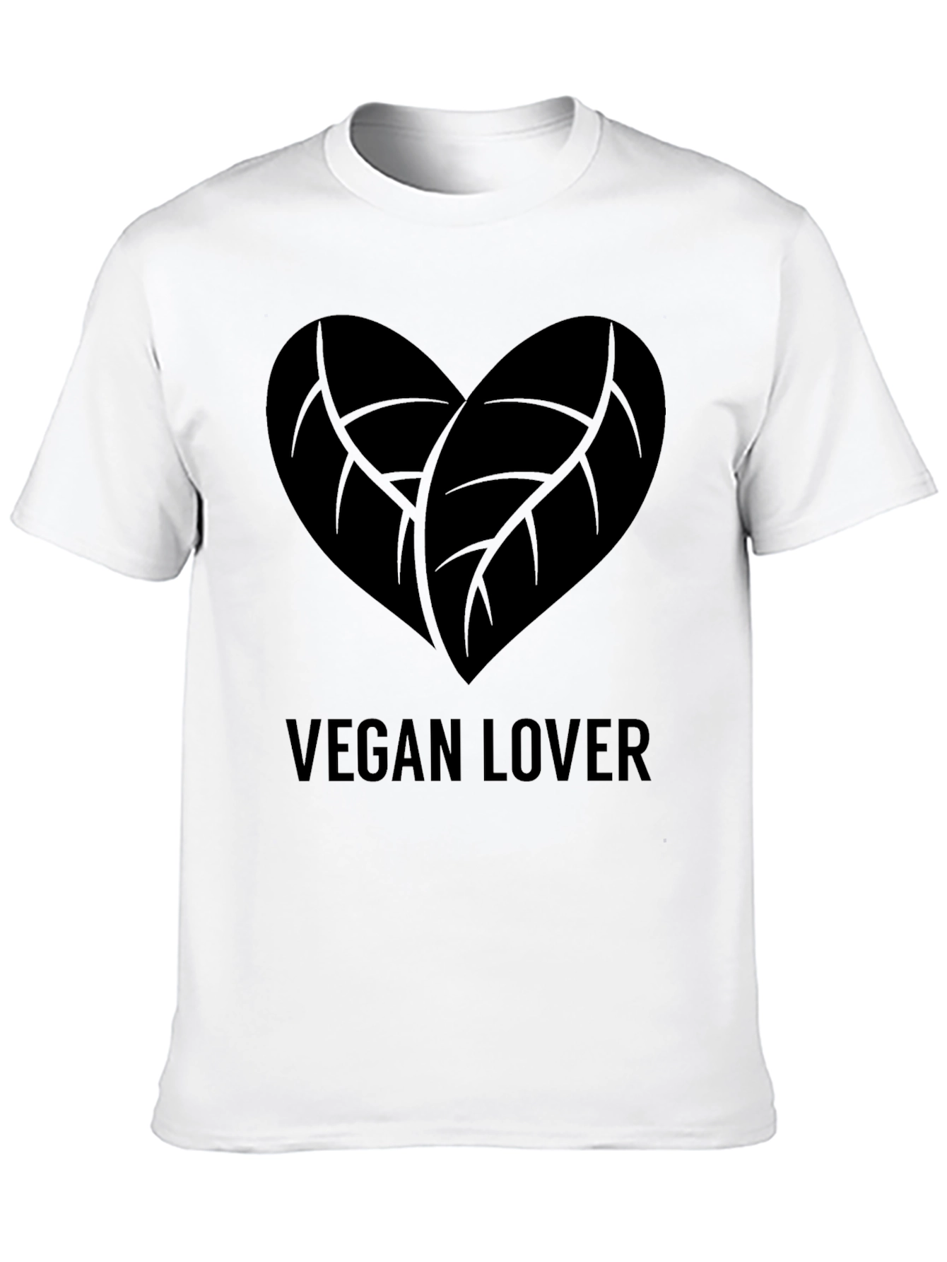 Vegan Lover Heart Leaf T-Shirt - Soft Cotton Tee