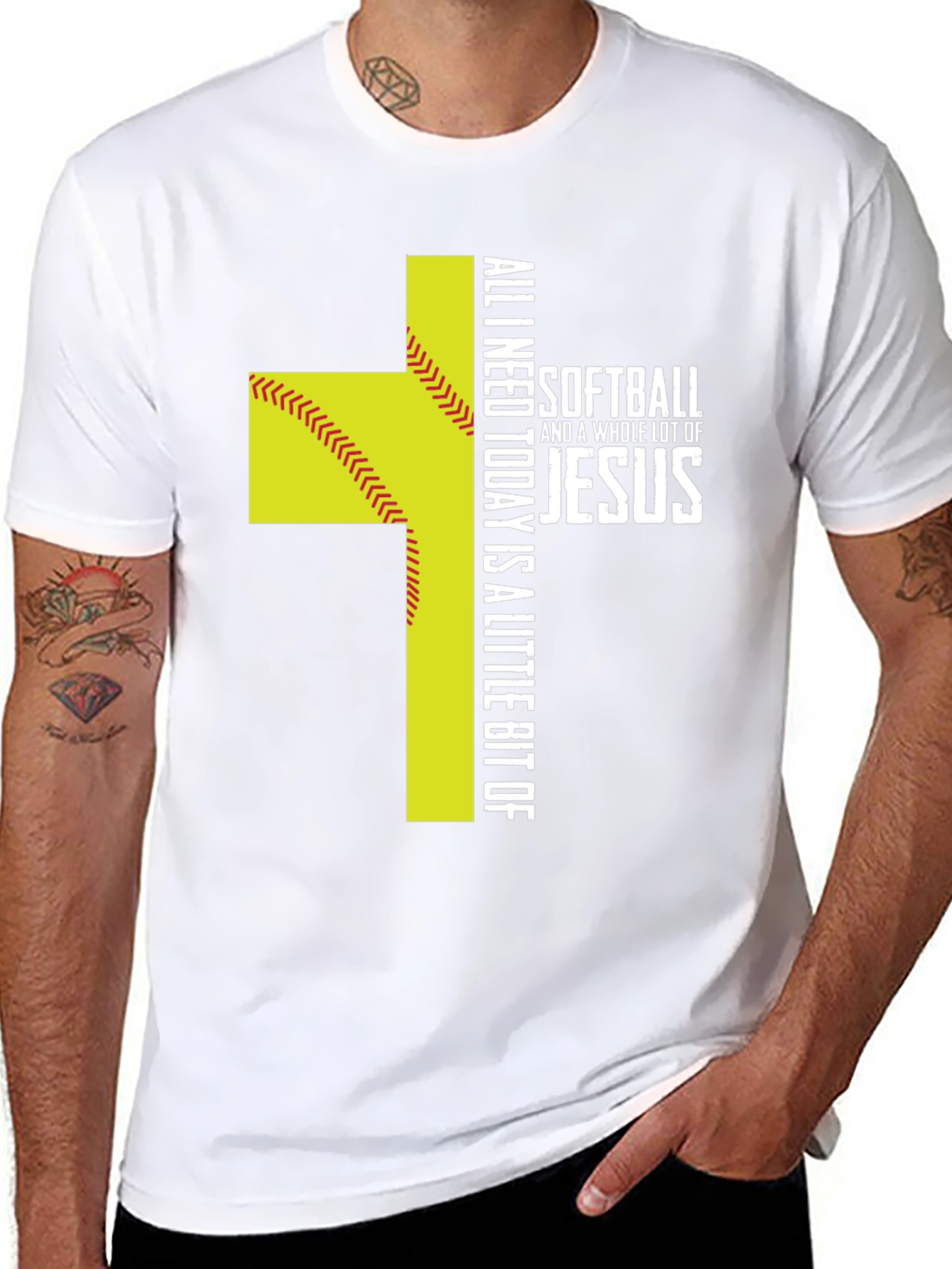 Softball & Jesus Graphic T-Shirt